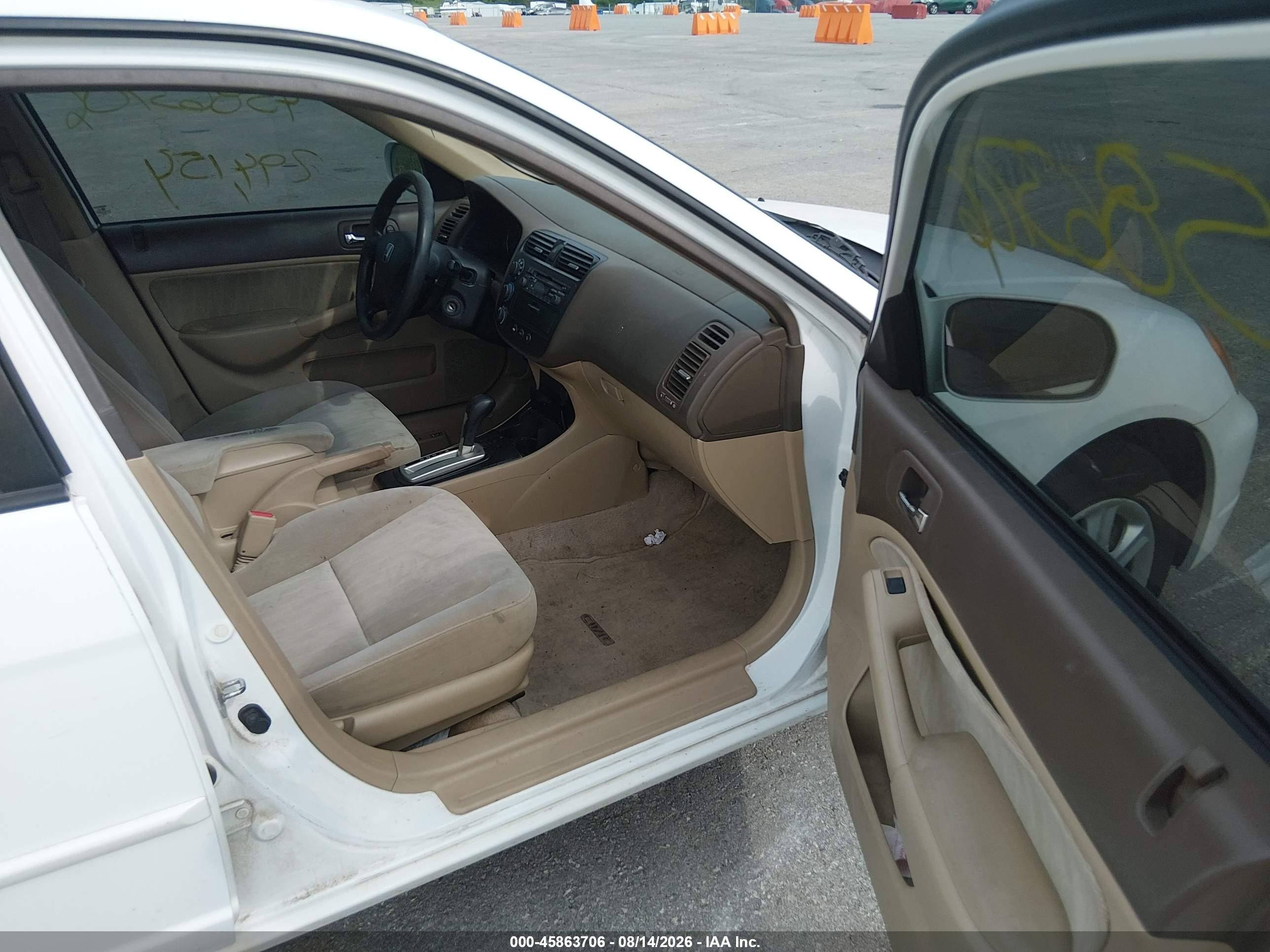 2003 Honda Civic Ex White vin: 2HGES267X3H527187