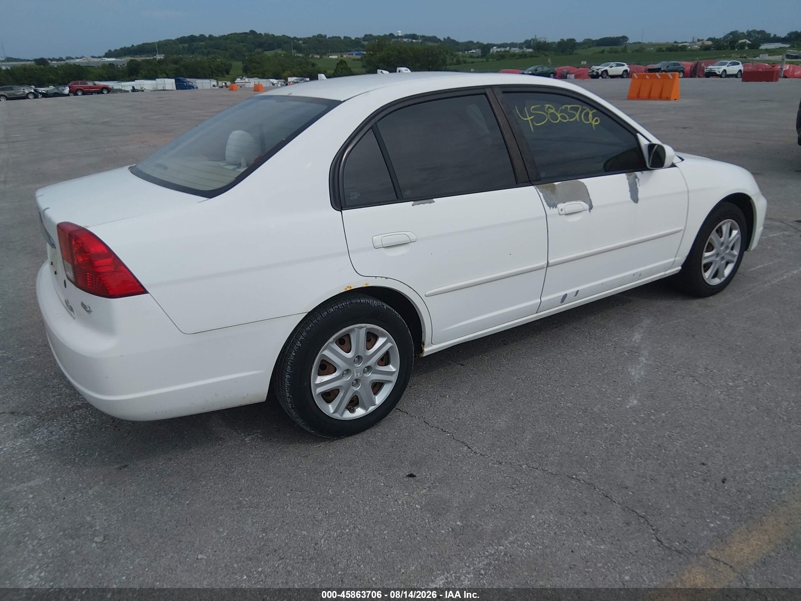 2003 Honda Civic Ex White vin: 2HGES267X3H527187