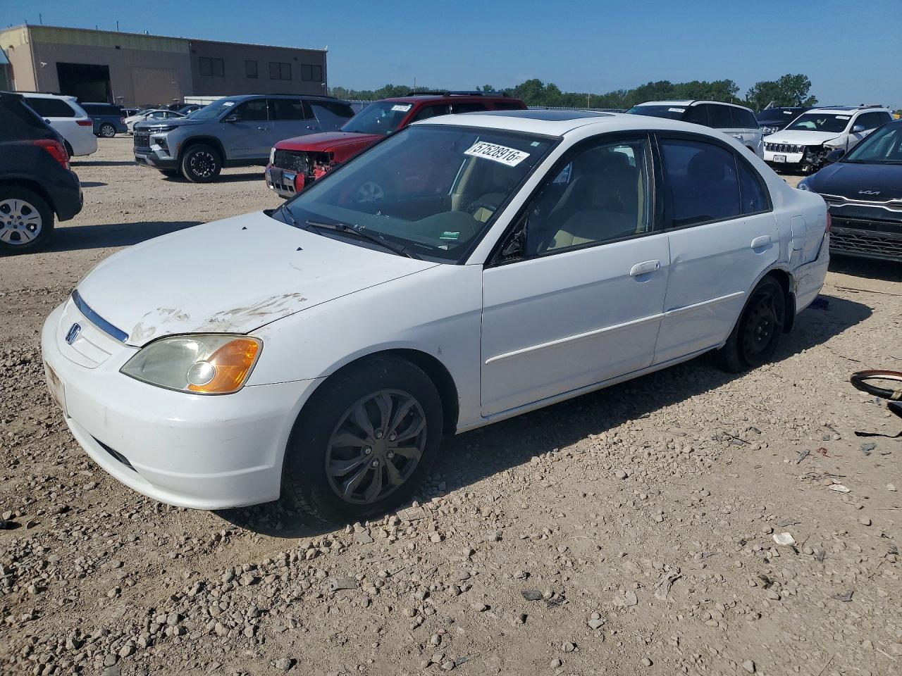 2003 Honda Civic Ex White vin: 2HGES267X3H554485