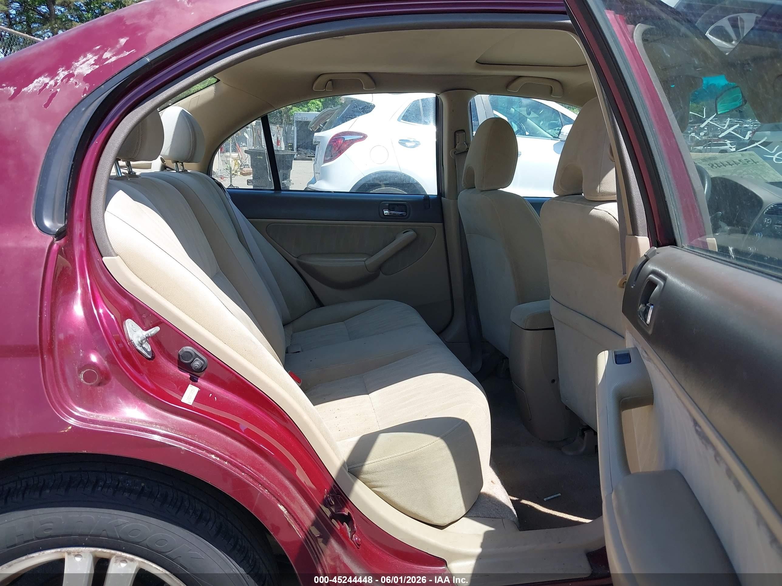 2003 Honda Civic Ex Burgundy vin: 2HGES267X3H555569