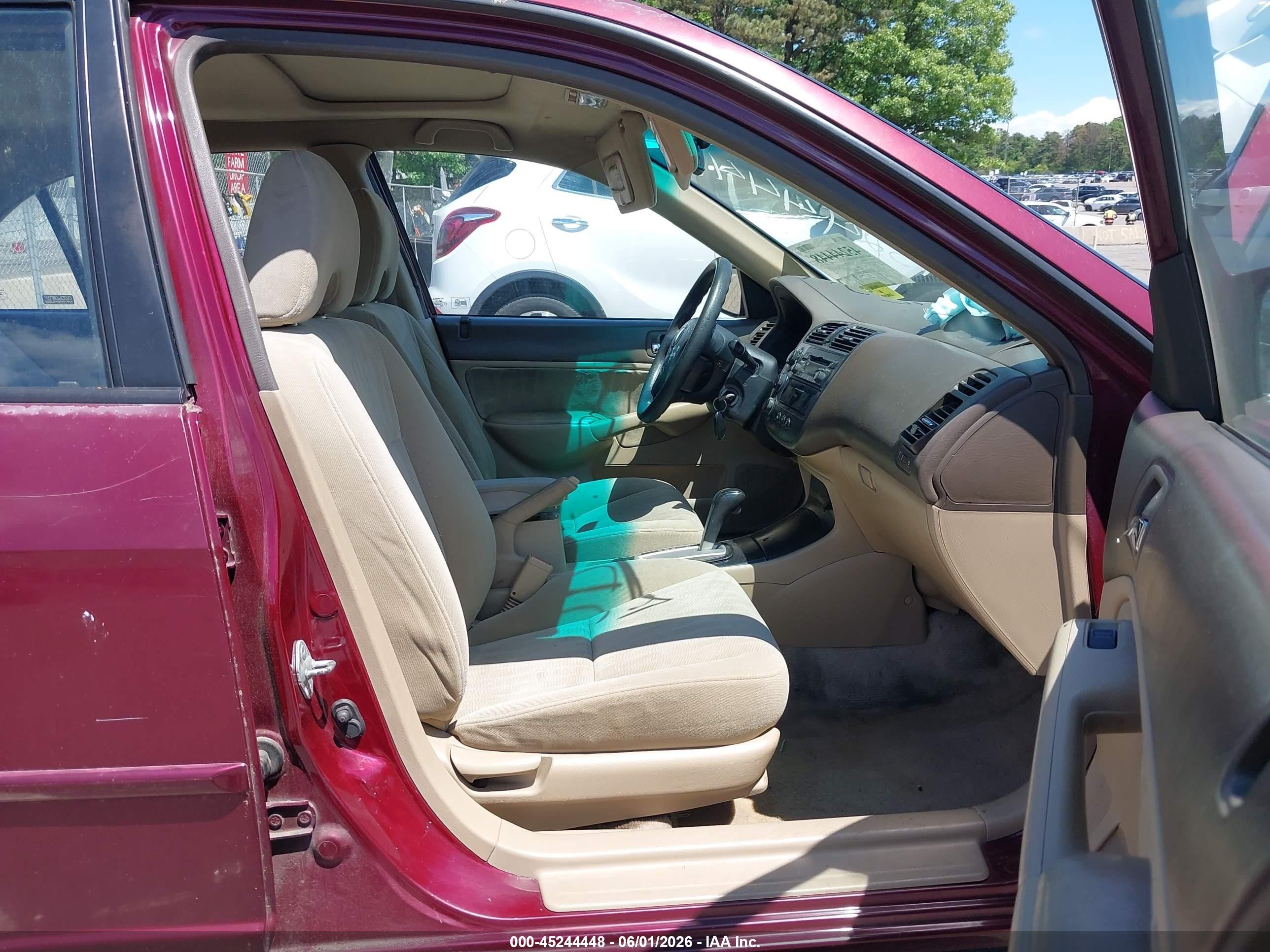 2003 Honda Civic Ex Burgundy vin: 2HGES267X3H555569