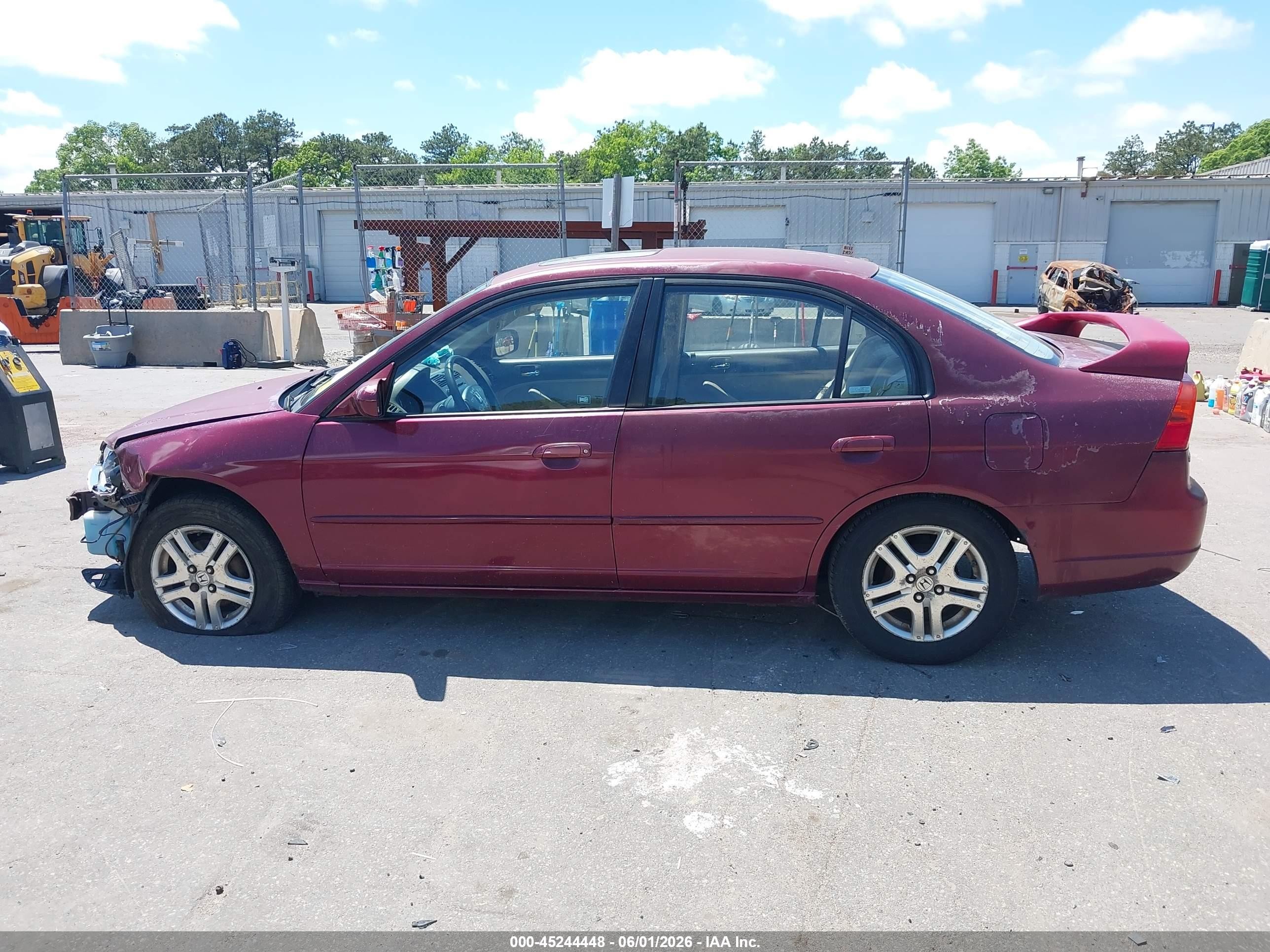 2003 Honda Civic Ex Burgundy vin: 2HGES267X3H555569