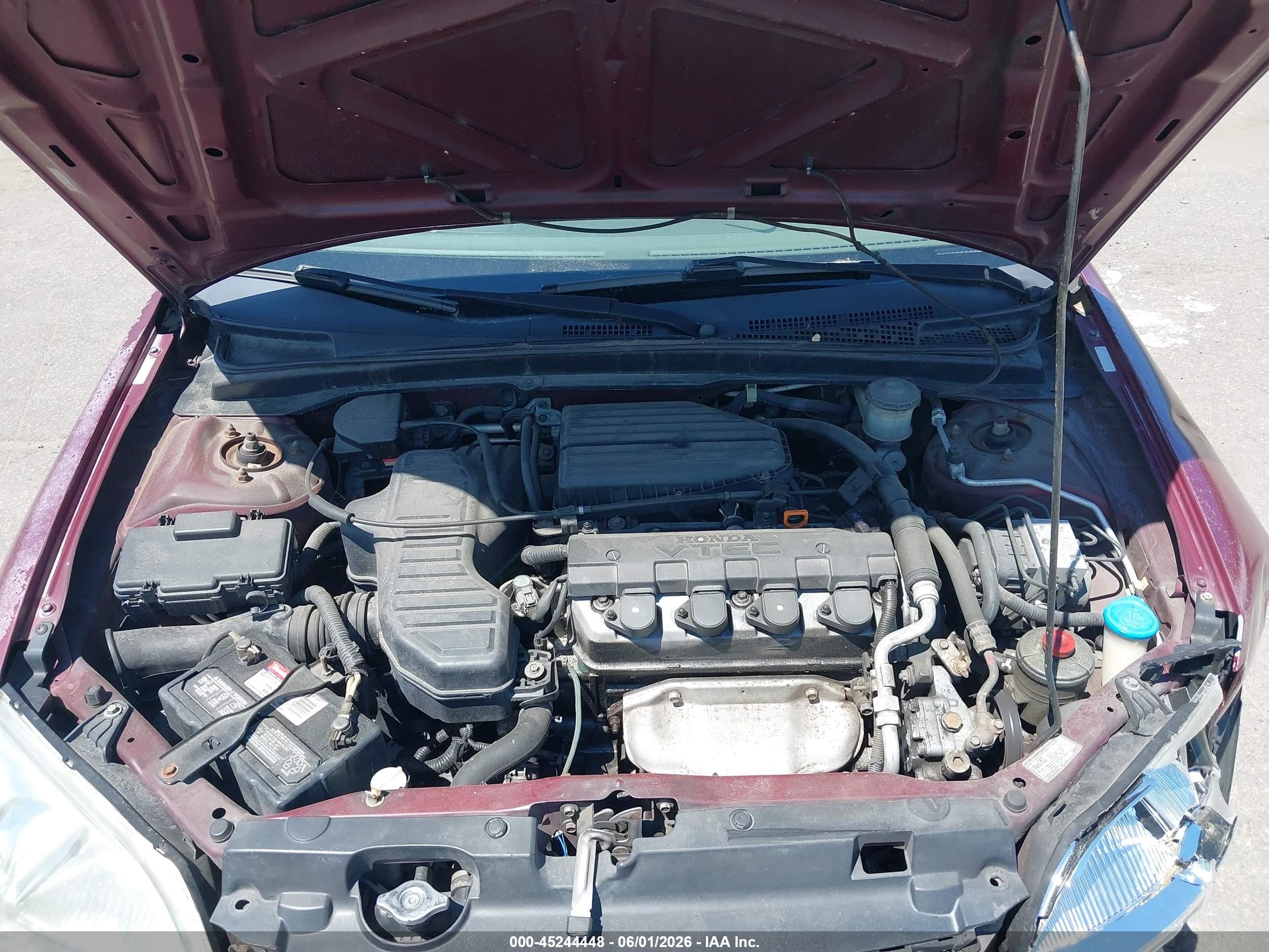 2003 Honda Civic Ex Burgundy vin: 2HGES267X3H555569