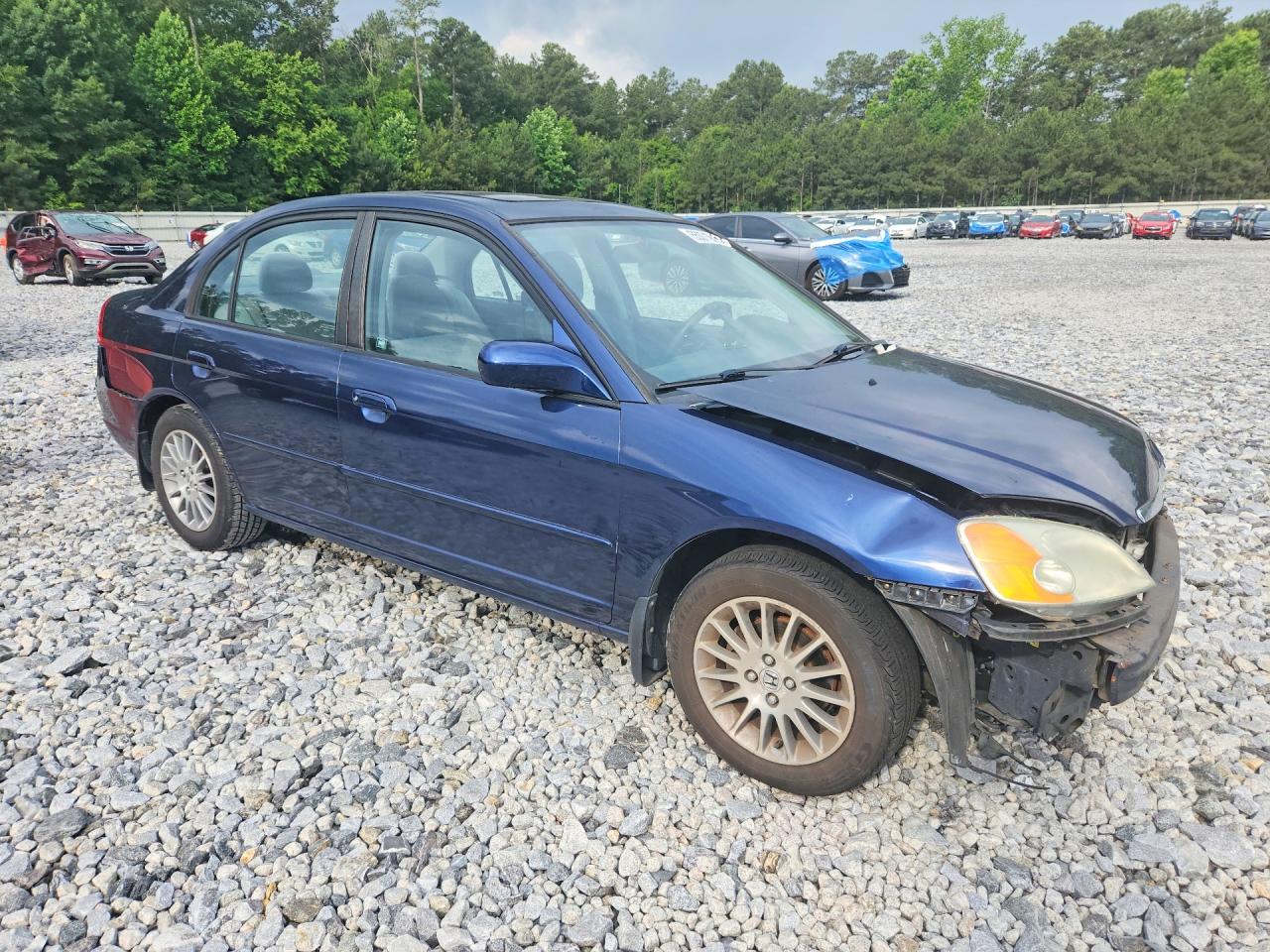 2003 Honda Civic Ex Blue vin: 2HGES267X3H607315