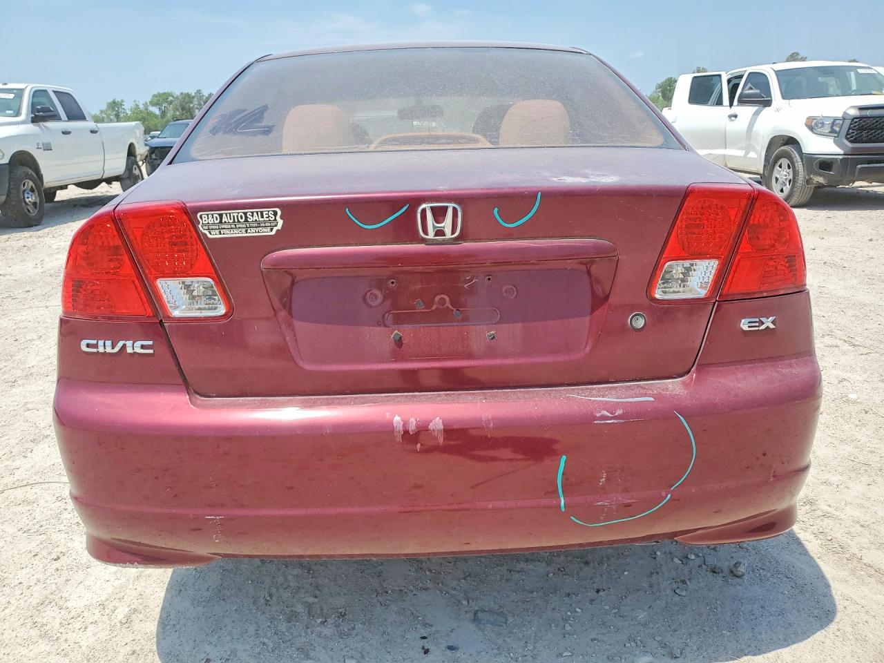 2004 Honda Civic Ex Burgundy vin: 2HGES267X4H511671