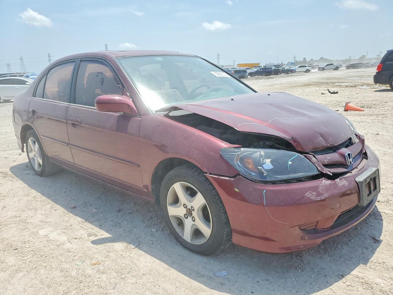 2004 Honda Civic Ex Burgundy vin: 2HGES267X4H511671