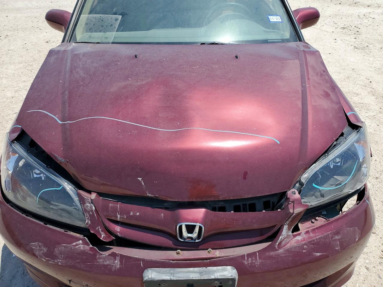 2004 Honda Civic Ex Burgundy vin: 2HGES267X4H511671