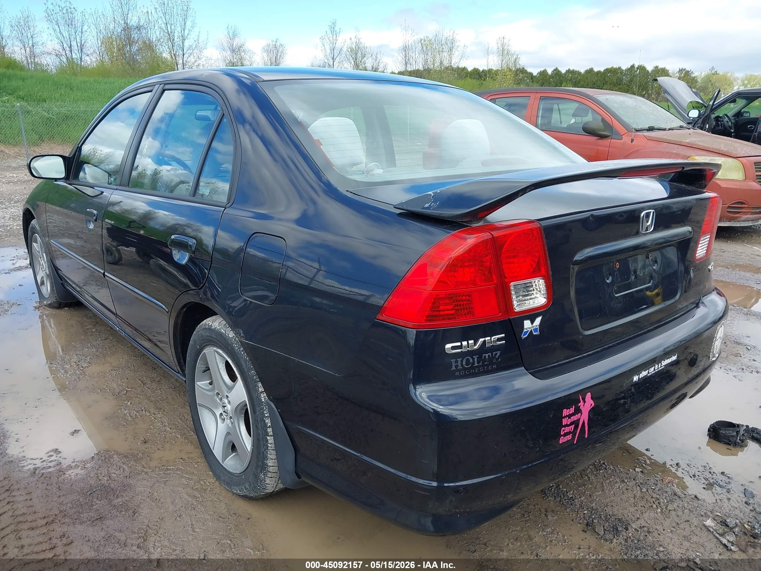 2004 Honda Civic Ex Black vin: 2HGES267X4H550485