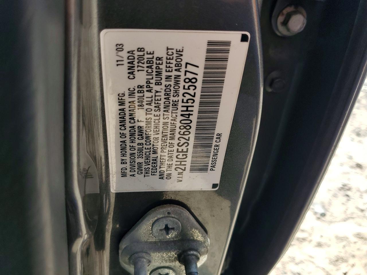 2004 Honda Civic Ex Charcoal vin: 2HGES26804H525877