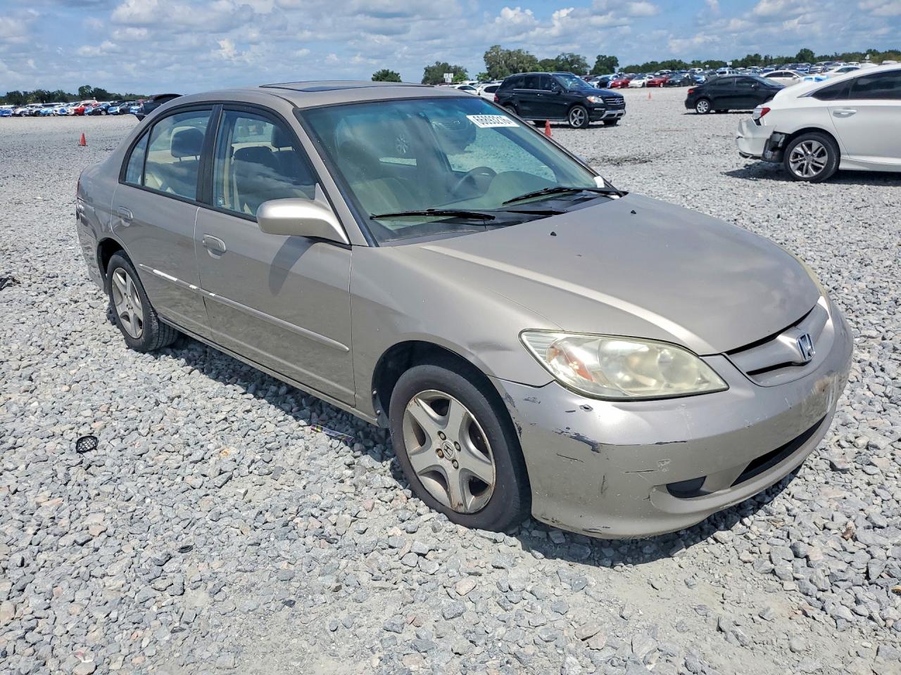 2004 Honda Civic Ex Beige vin: 2HGES26804H609875