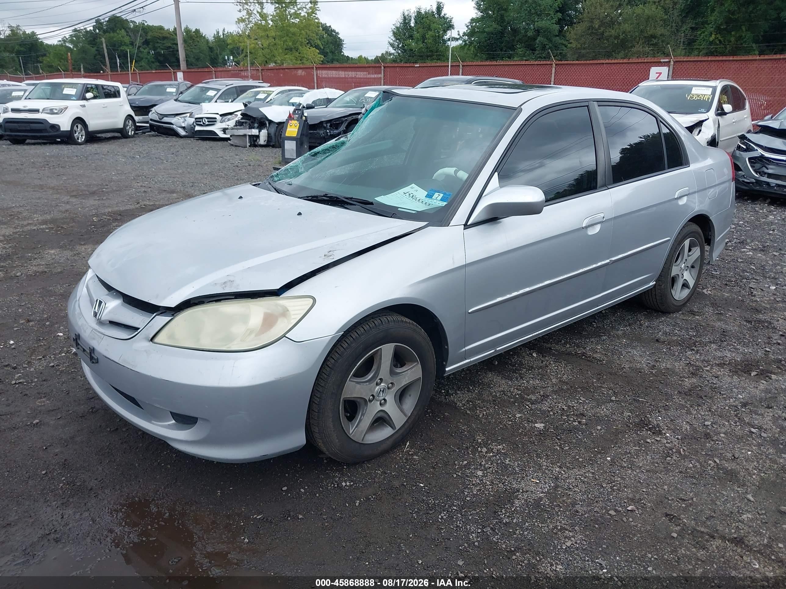 2004 Honda Civic Ex Серый vin: 2HGES26804H631245