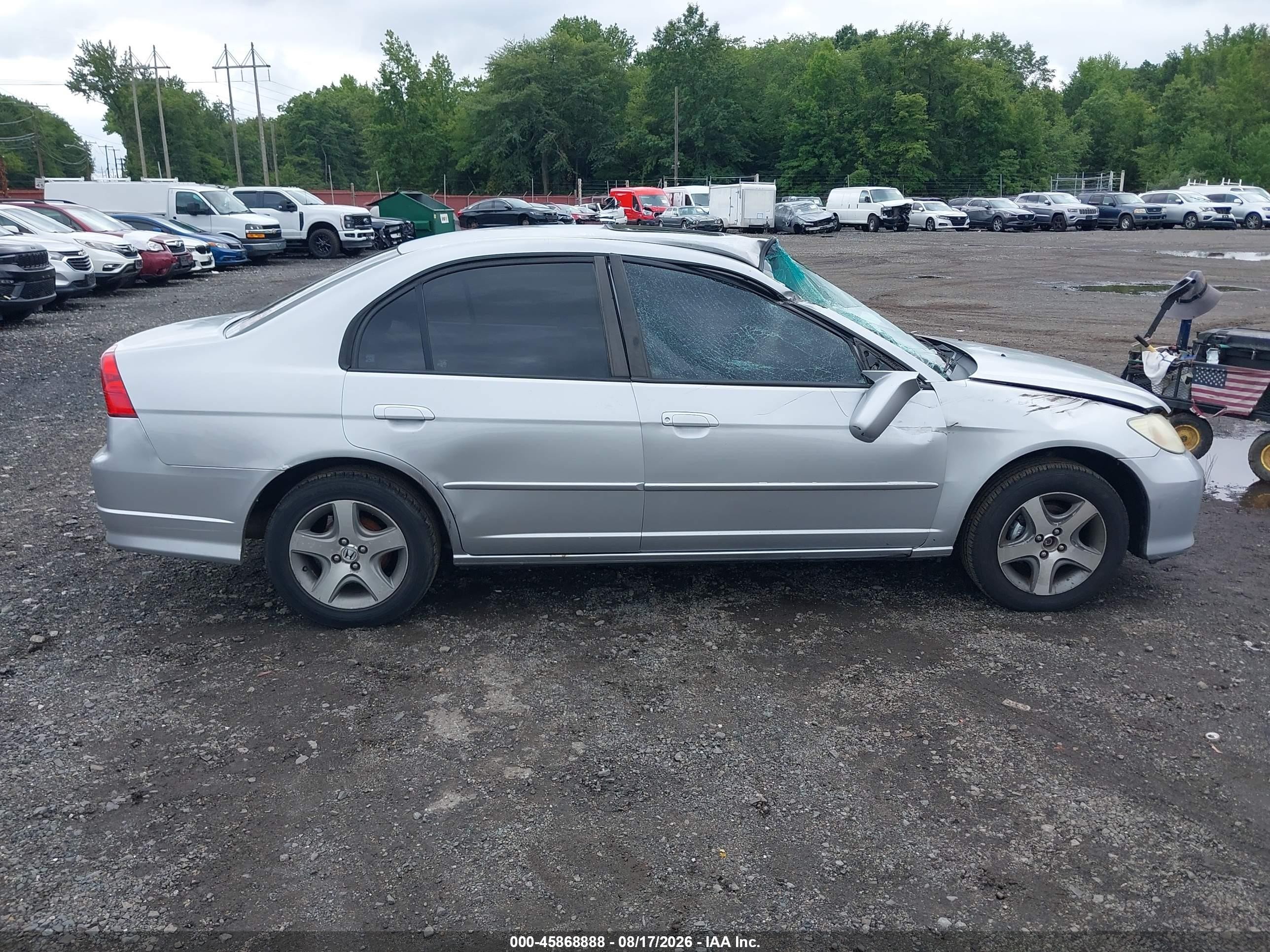 2004 Honda Civic Ex Серый vin: 2HGES26804H631245