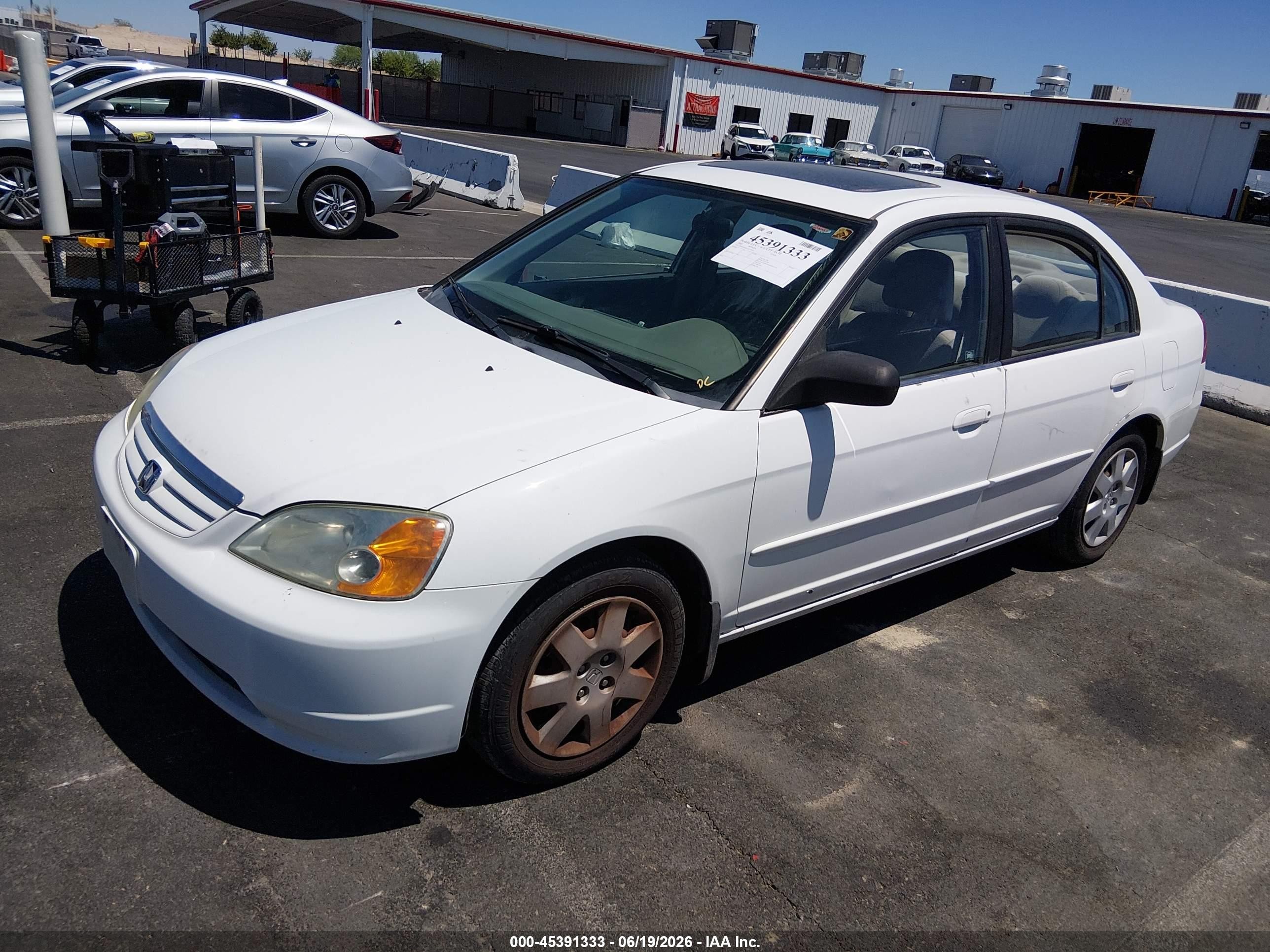 2002 Honda Civic Ex White vin: 2HGES26812H574809