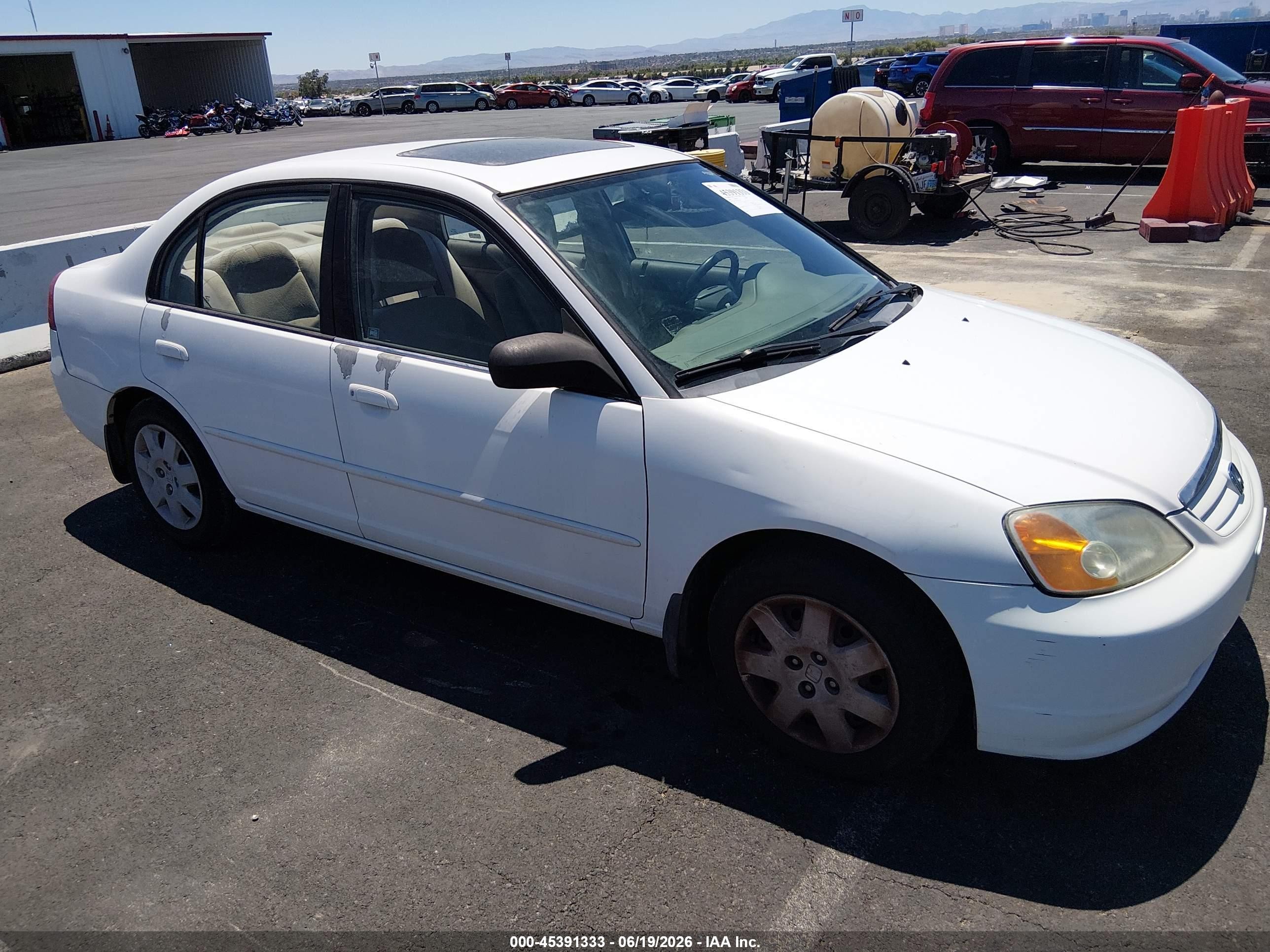 2002 Honda Civic Ex White vin: 2HGES26812H574809