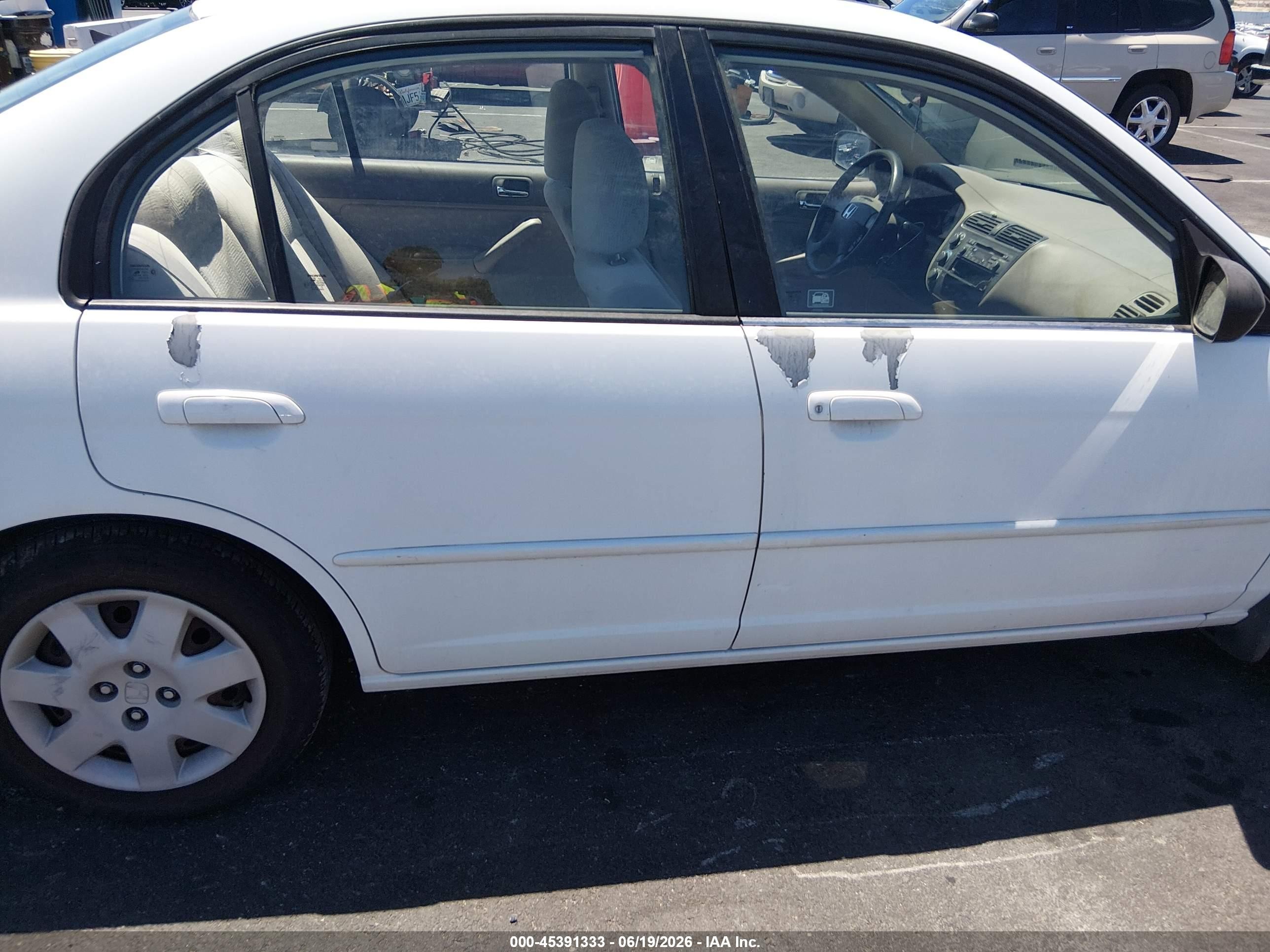 2002 Honda Civic Ex White vin: 2HGES26812H574809