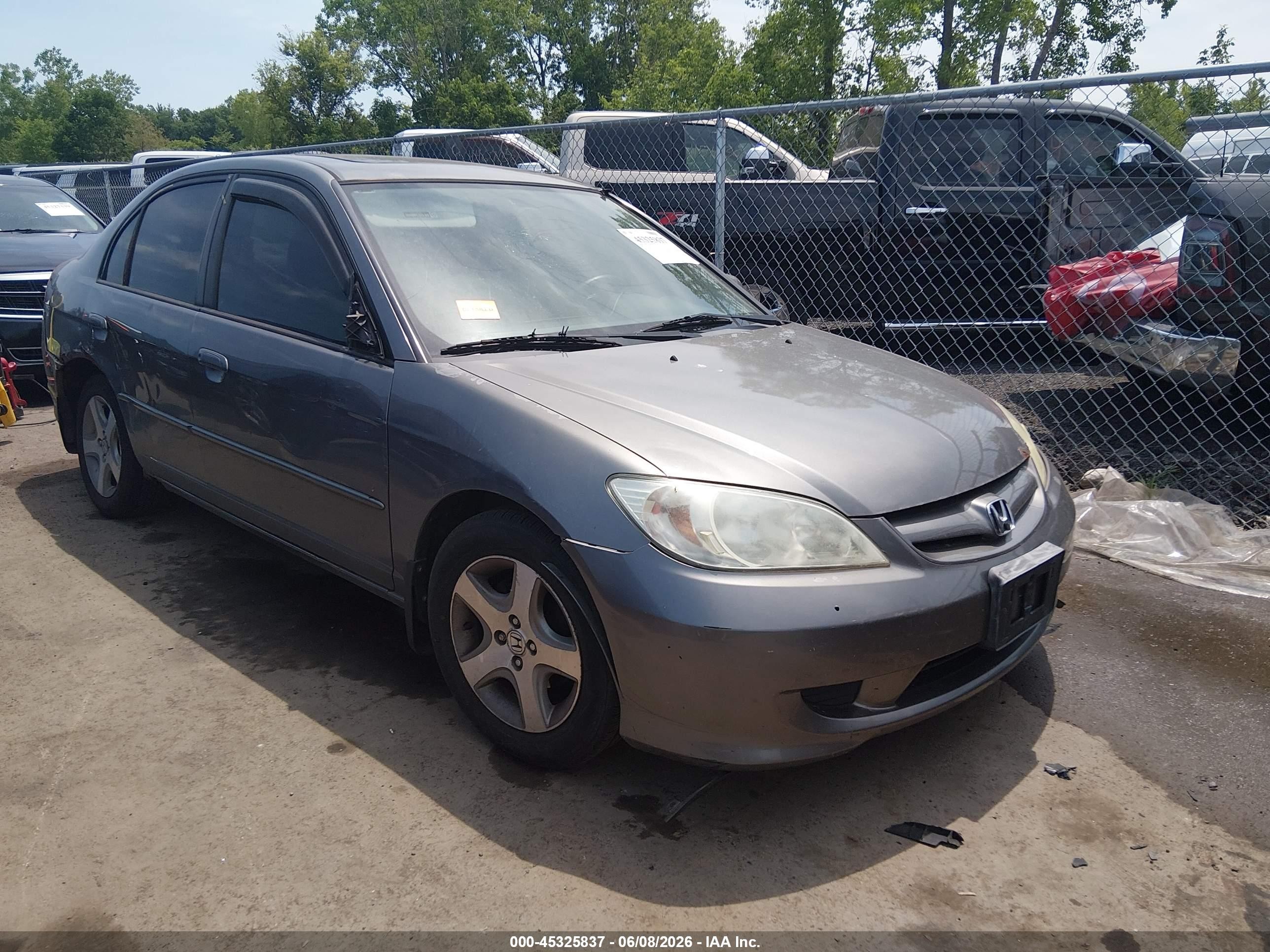 2005 Honda Civic Ex Gray vin: 2HGES26825H511903