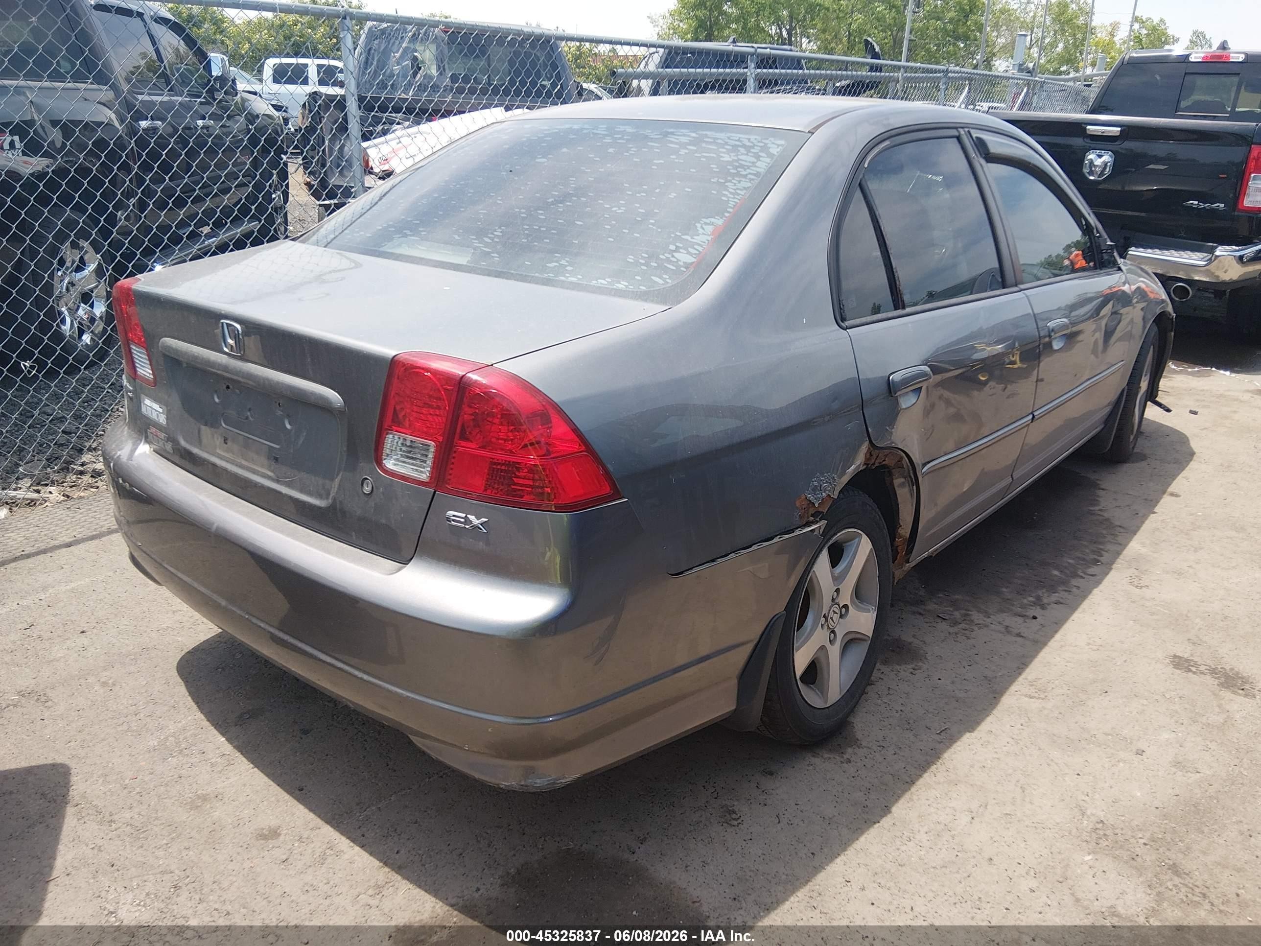 2005 Honda Civic Ex Gray vin: 2HGES26825H511903