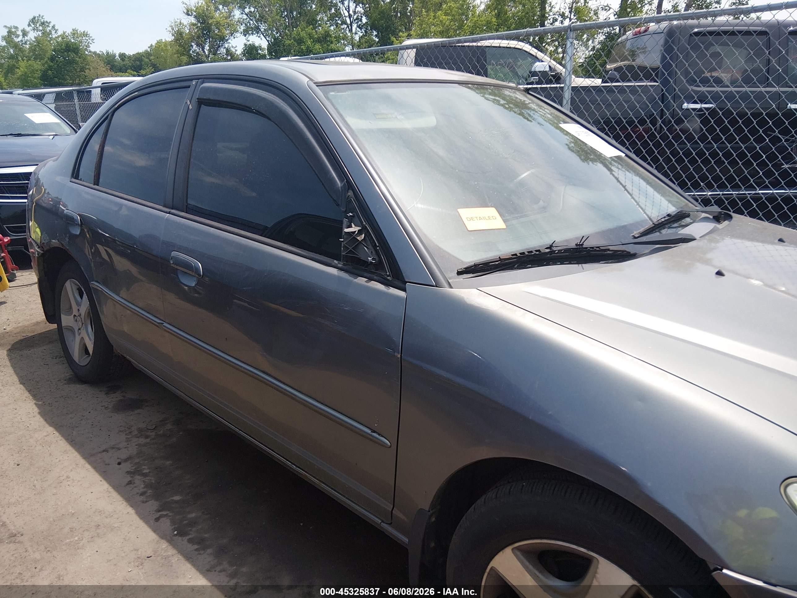 2005 Honda Civic Ex Gray vin: 2HGES26825H511903
