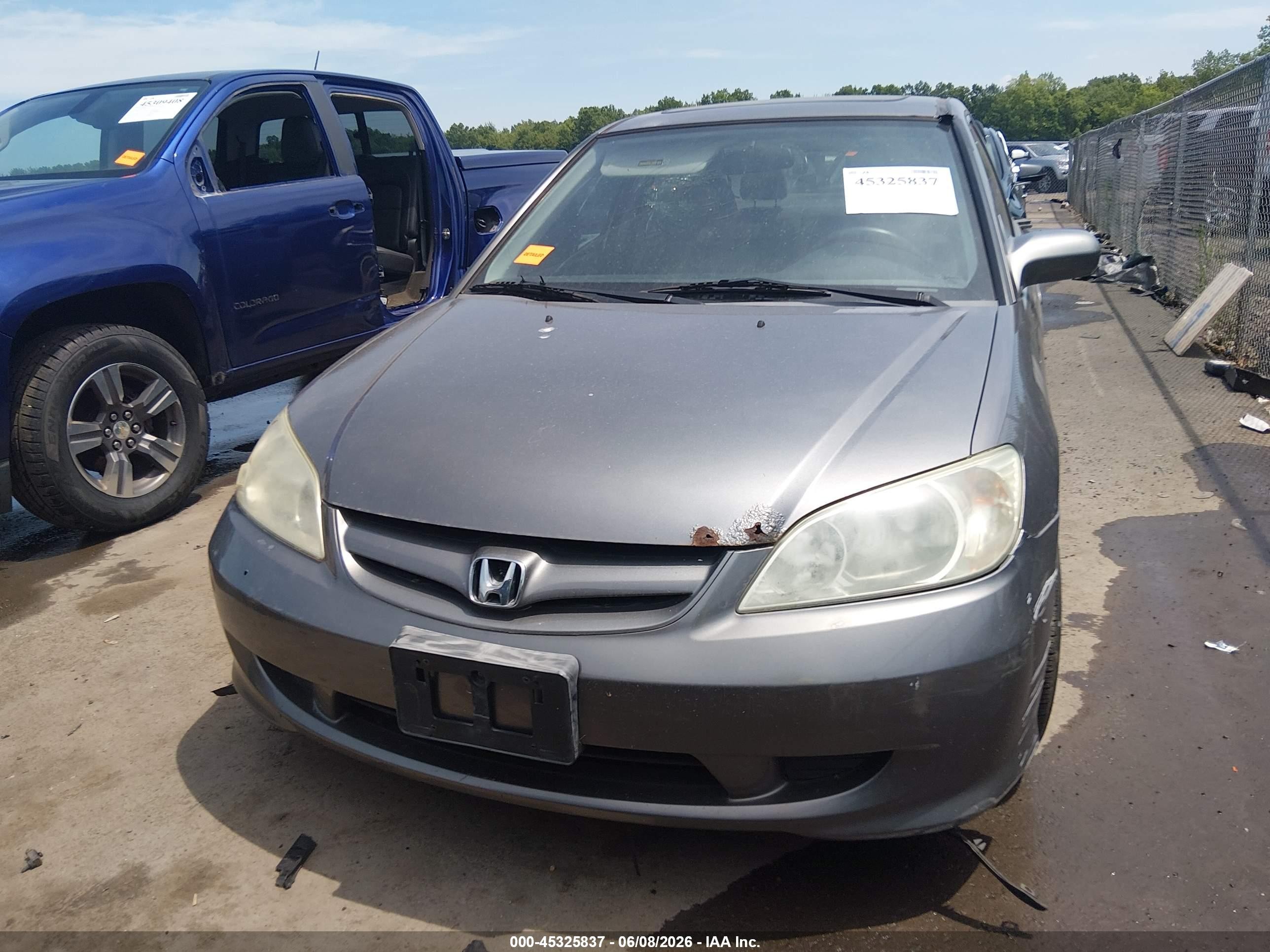 2005 Honda Civic Ex Gray vin: 2HGES26825H511903