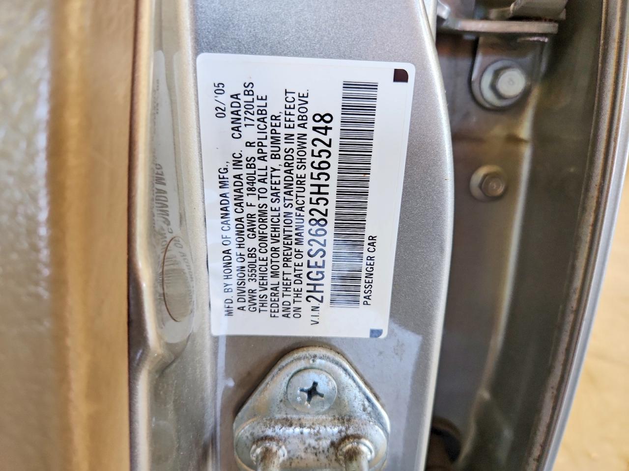 2005 Honda Civic Ex Gold vin: 2HGES26825H565248