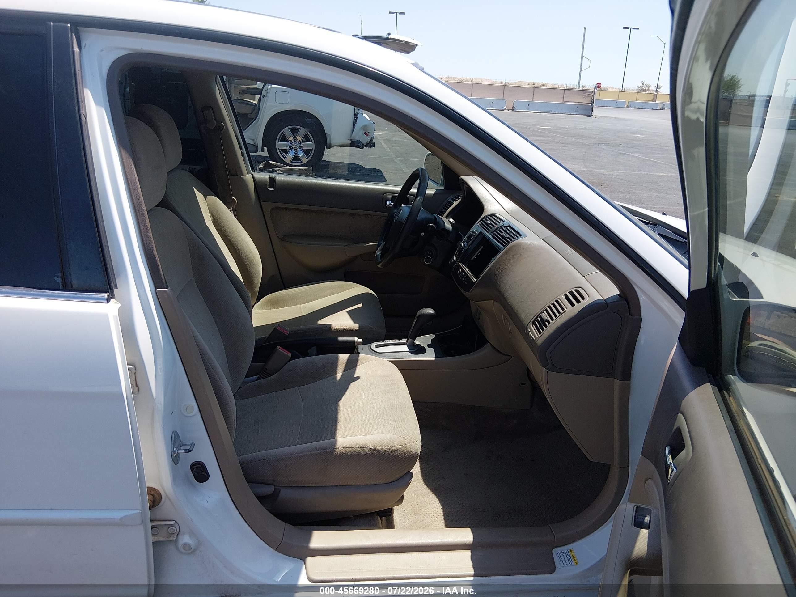 2002 Honda Civic Ex White vin: 2HGES26832H520170
