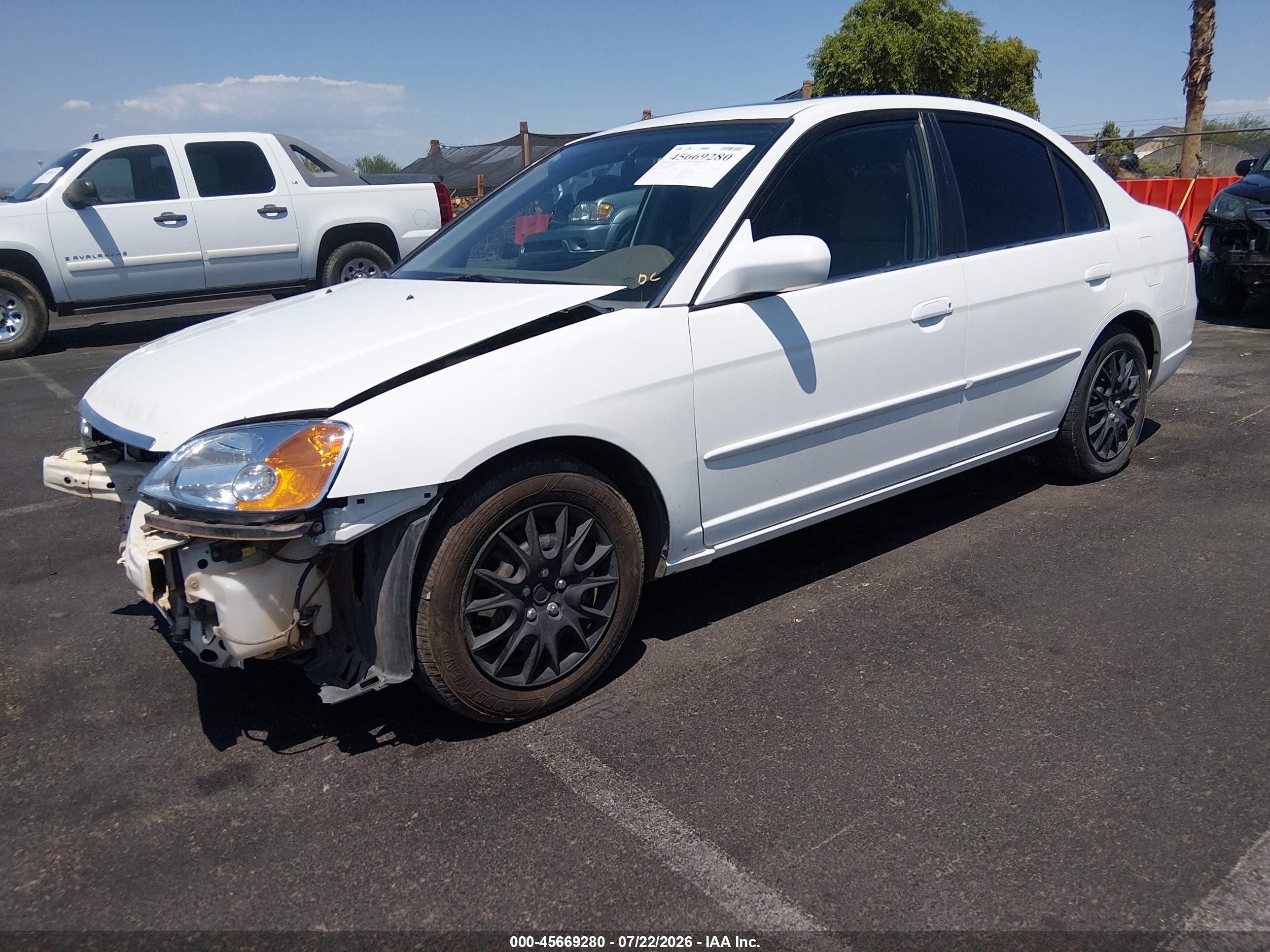 2002 Honda Civic Ex White vin: 2HGES26832H520170