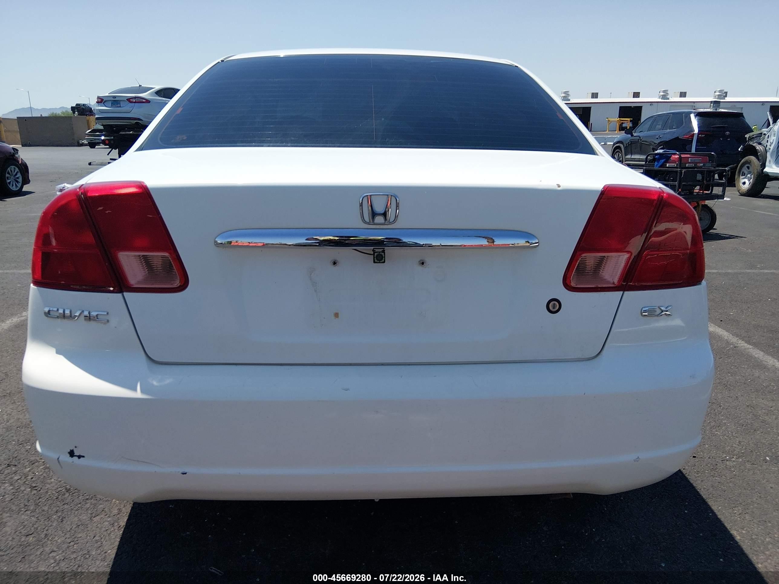 2002 Honda Civic Ex White vin: 2HGES26832H520170