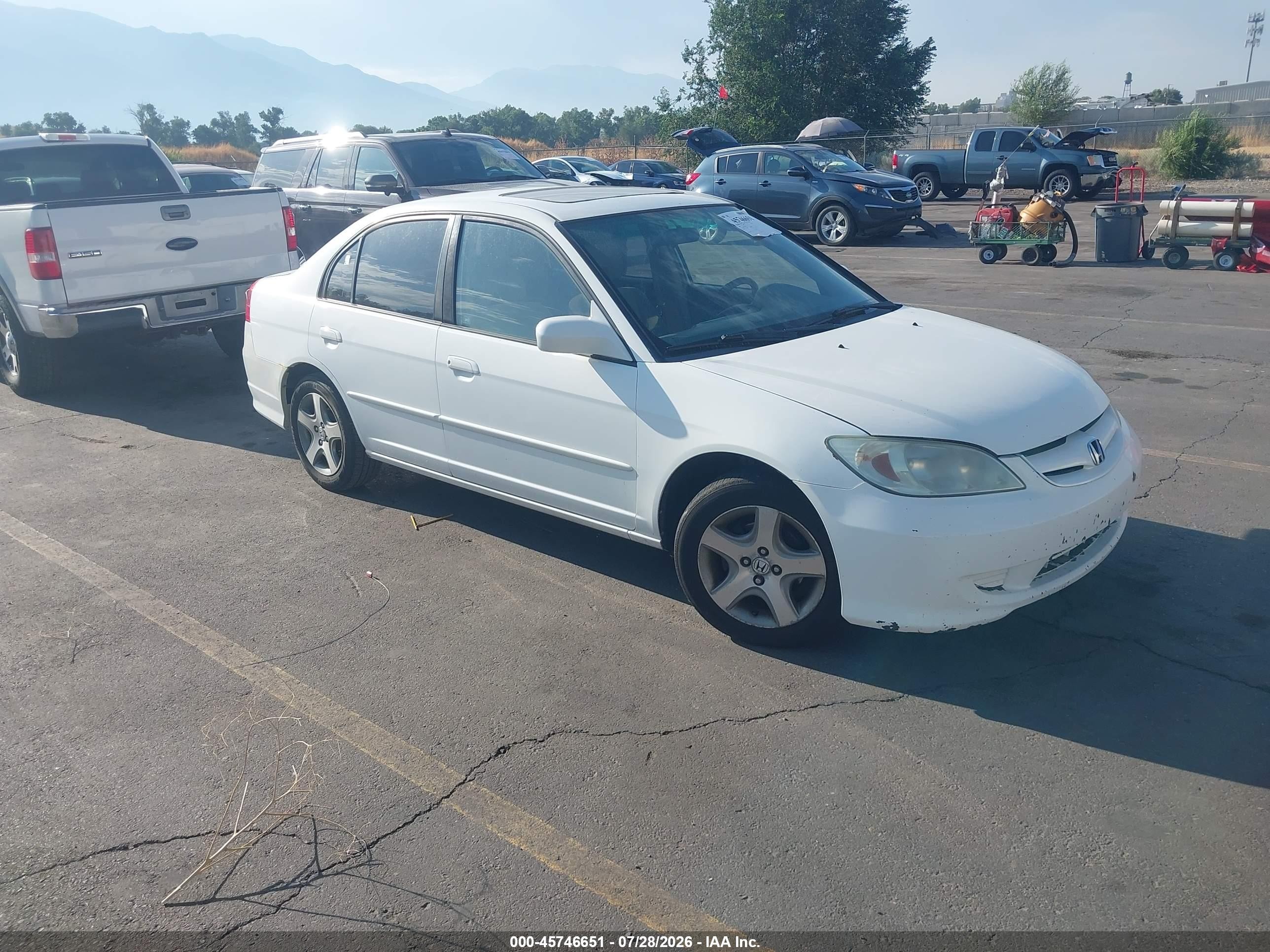 2004 Honda Civic Ex White vin: 2HGES26844H566013