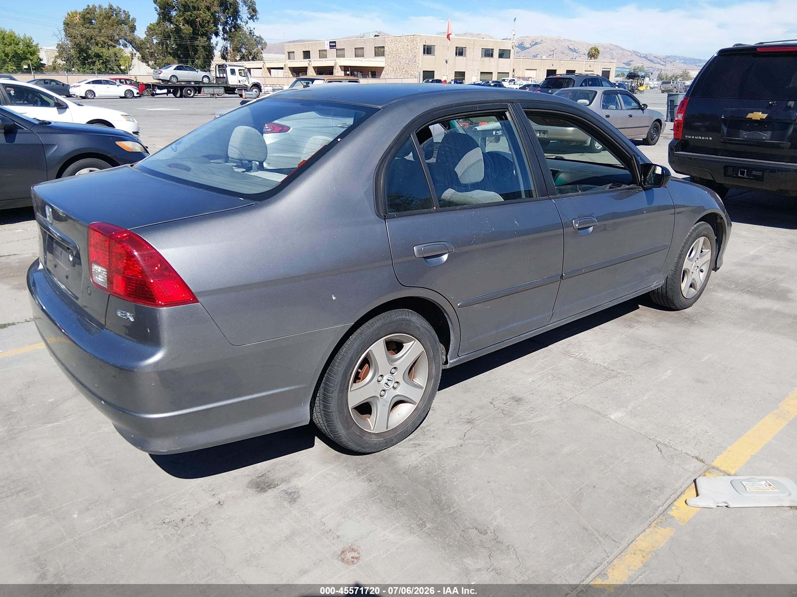 2004 Honda Civic Ex Gray vin: 2HGES26844H603657