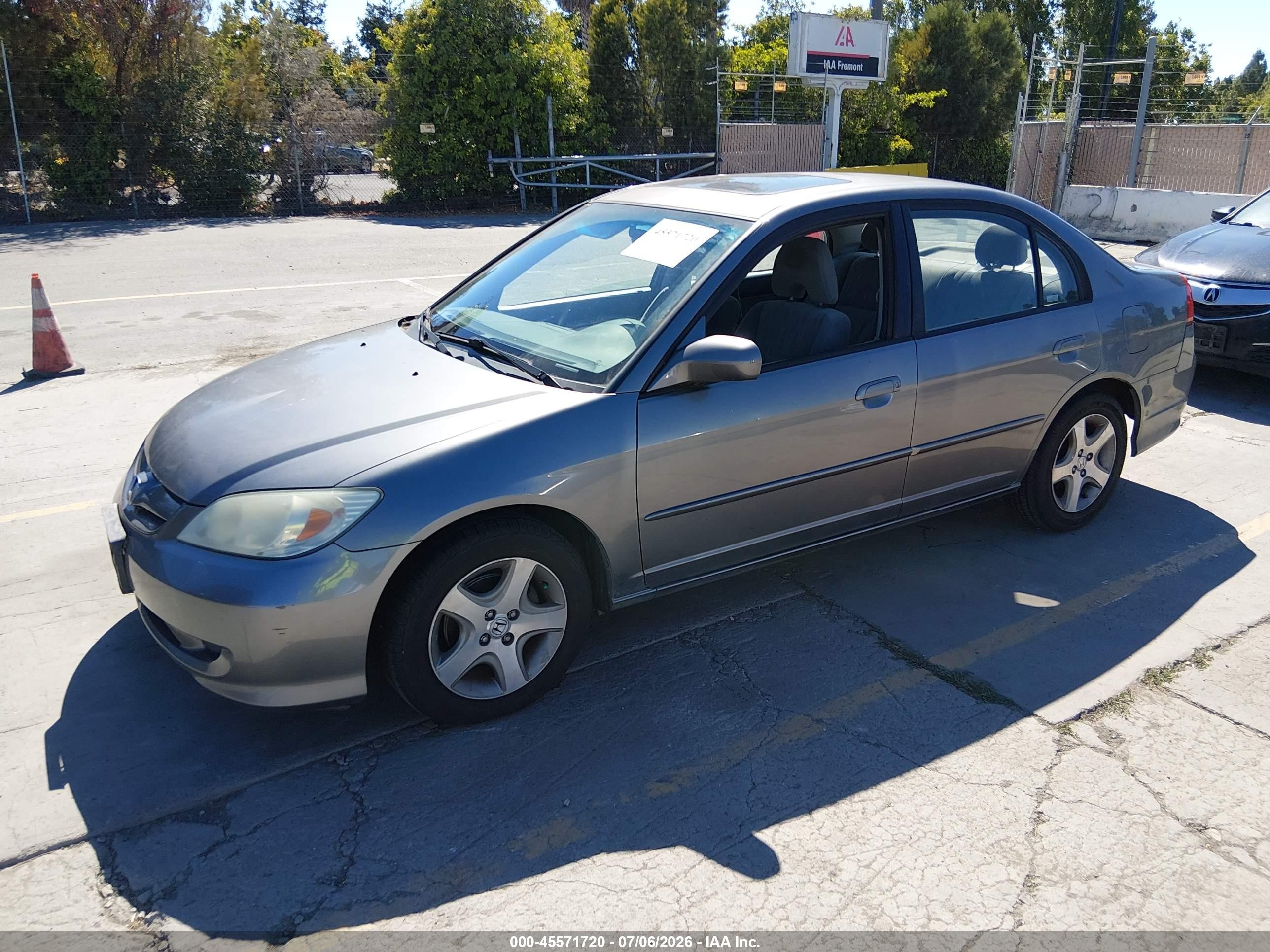 2004 Honda Civic Ex Gray vin: 2HGES26844H603657