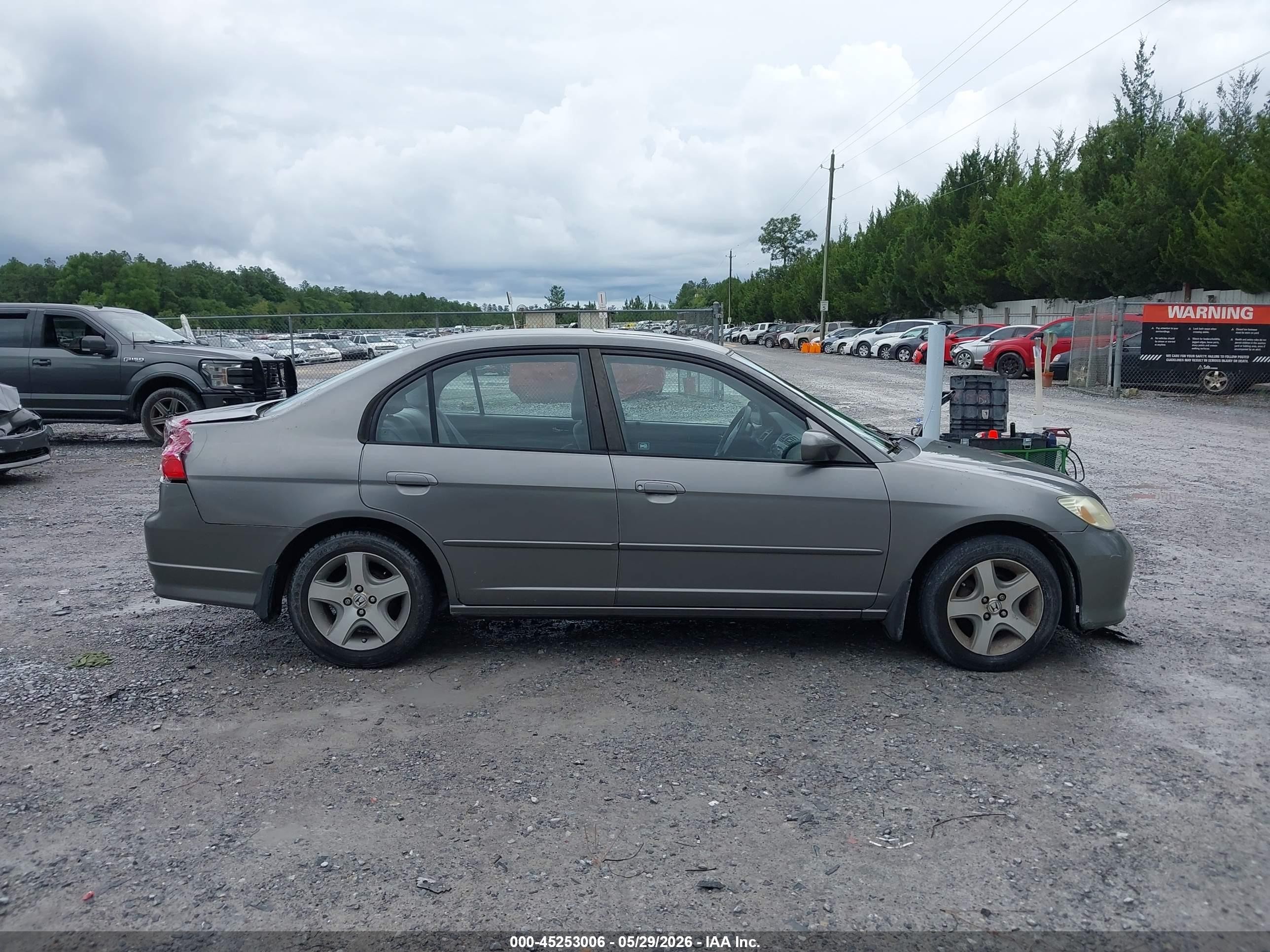 2005 Honda Civic Ex Gray vin: 2HGES26855H542594