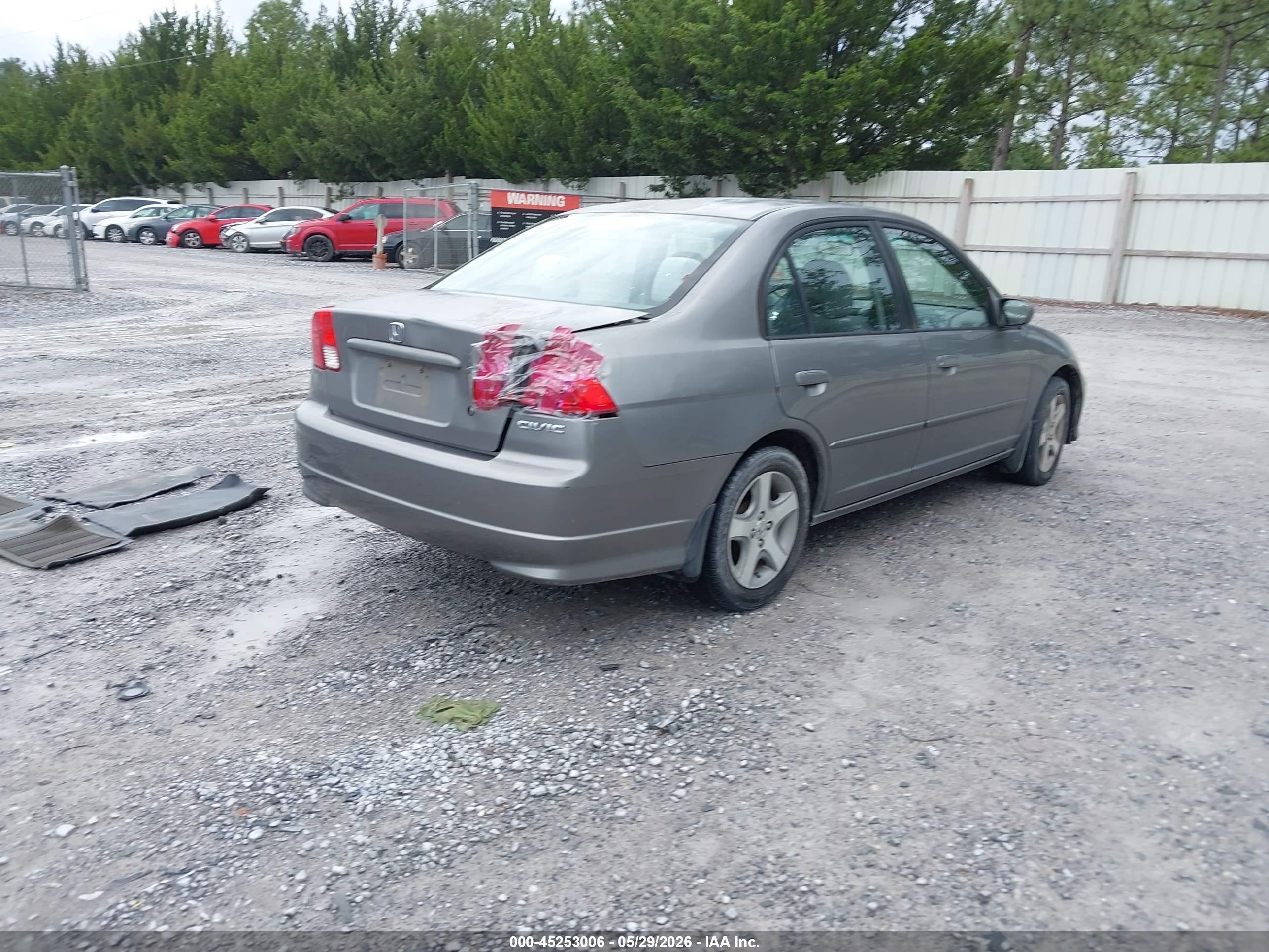 2005 Honda Civic Ex Gray vin: 2HGES26855H542594
