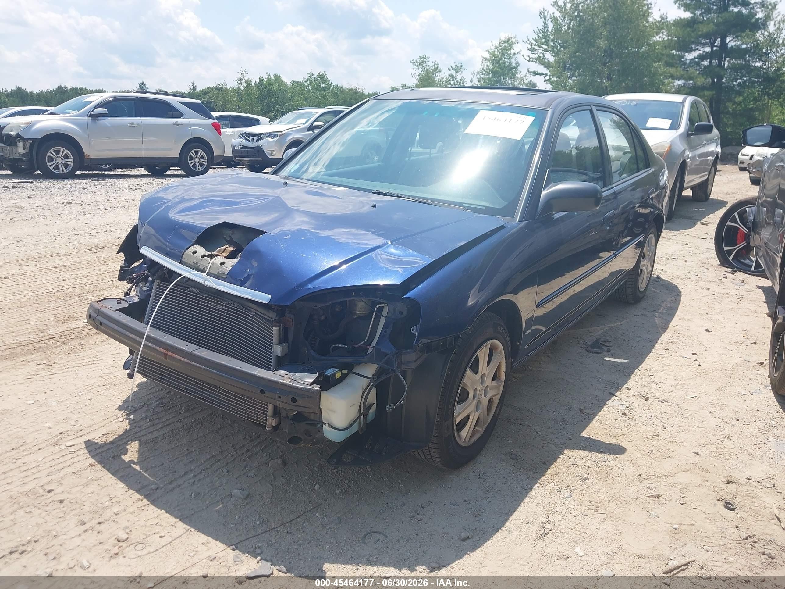2003 Honda Civic Ex Blue vin: 2HGES26873H615395