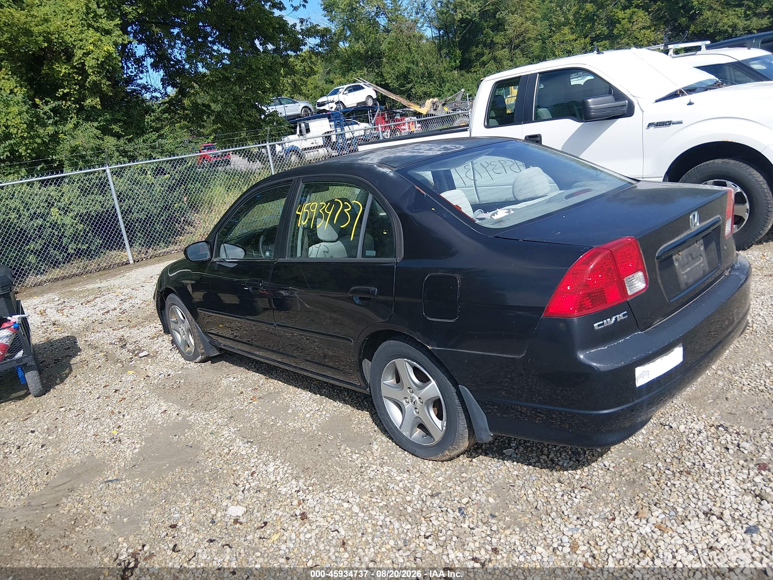 2004 Honda Civic Ex Black vin: 2HGES26874H588586