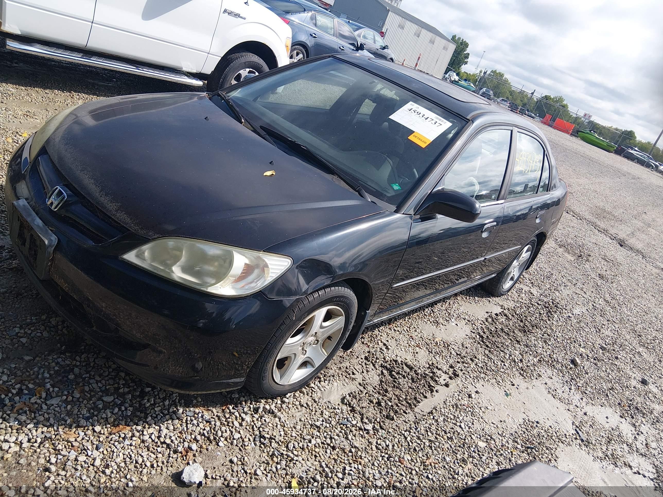 2004 Honda Civic Ex Black vin: 2HGES26874H588586