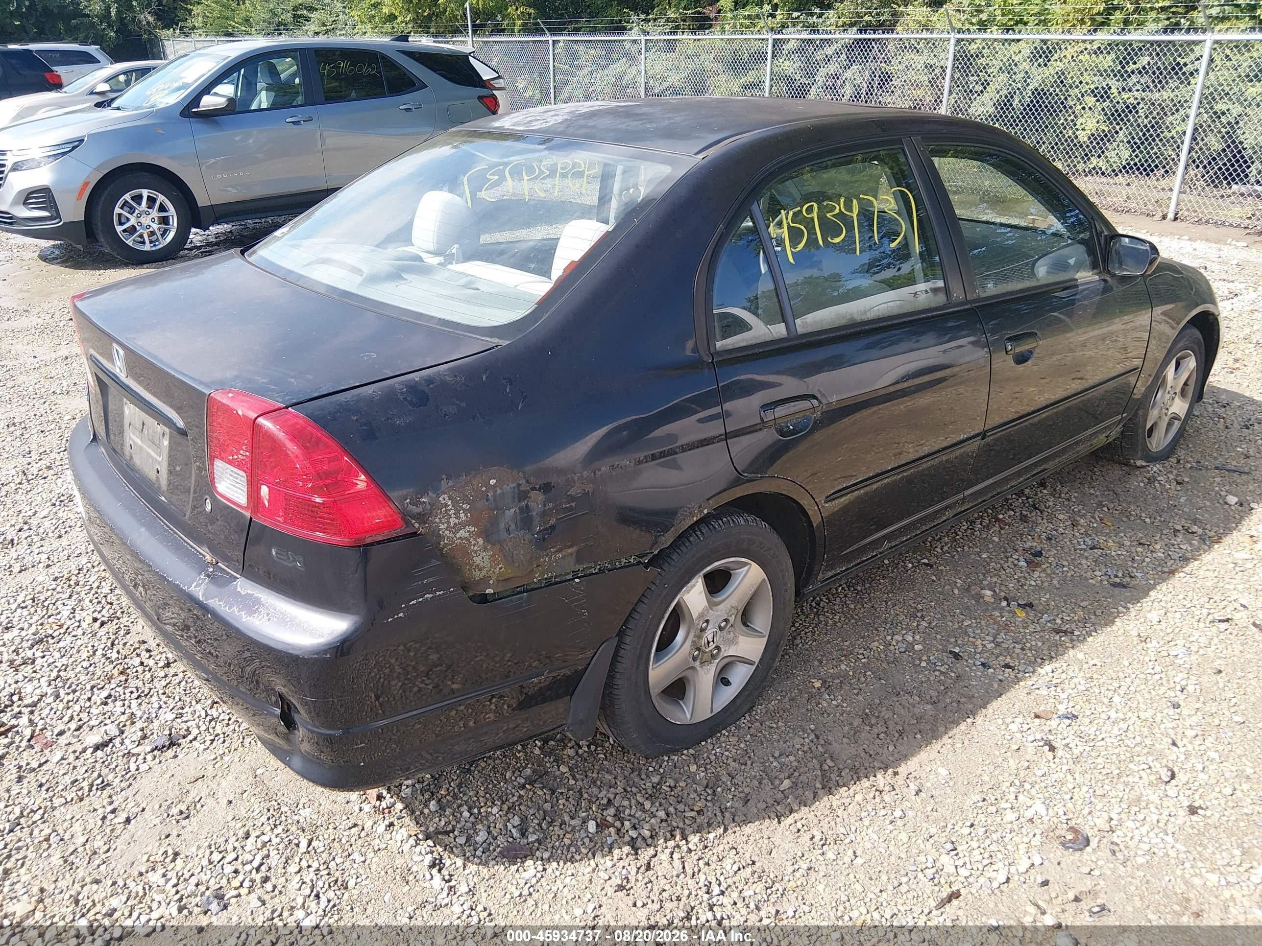 2004 Honda Civic Ex Black vin: 2HGES26874H588586