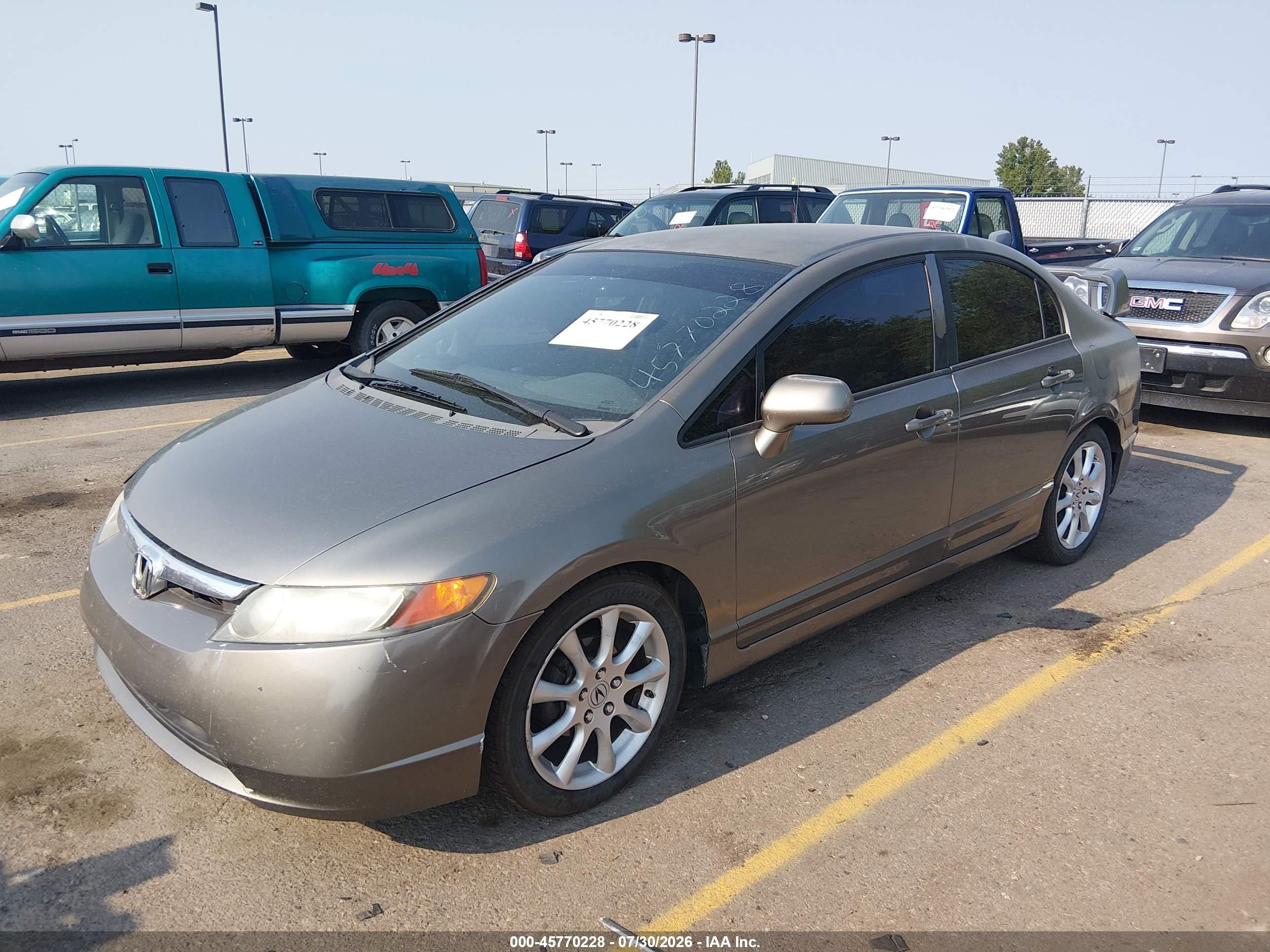 2008 Honda Civic Lx Gray vin: 2HGFA15508H341540