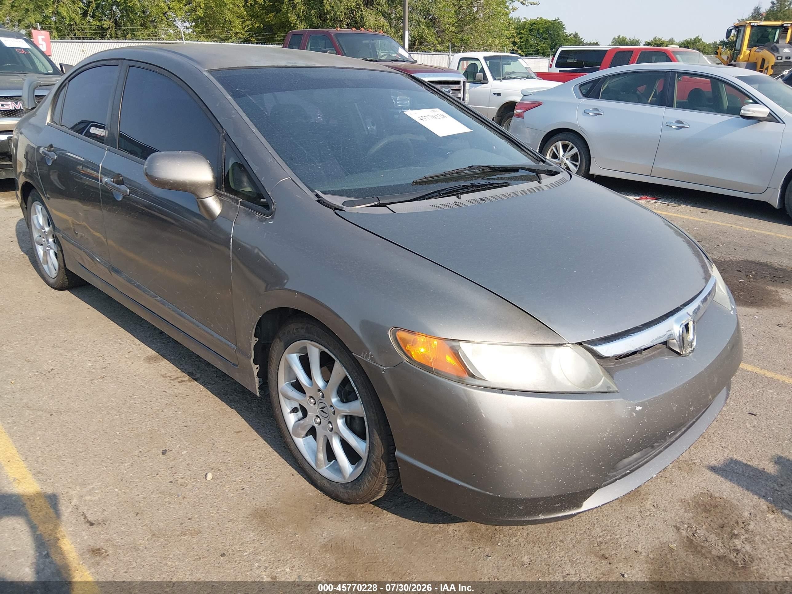 2008 Honda Civic Lx Gray vin: 2HGFA15508H341540