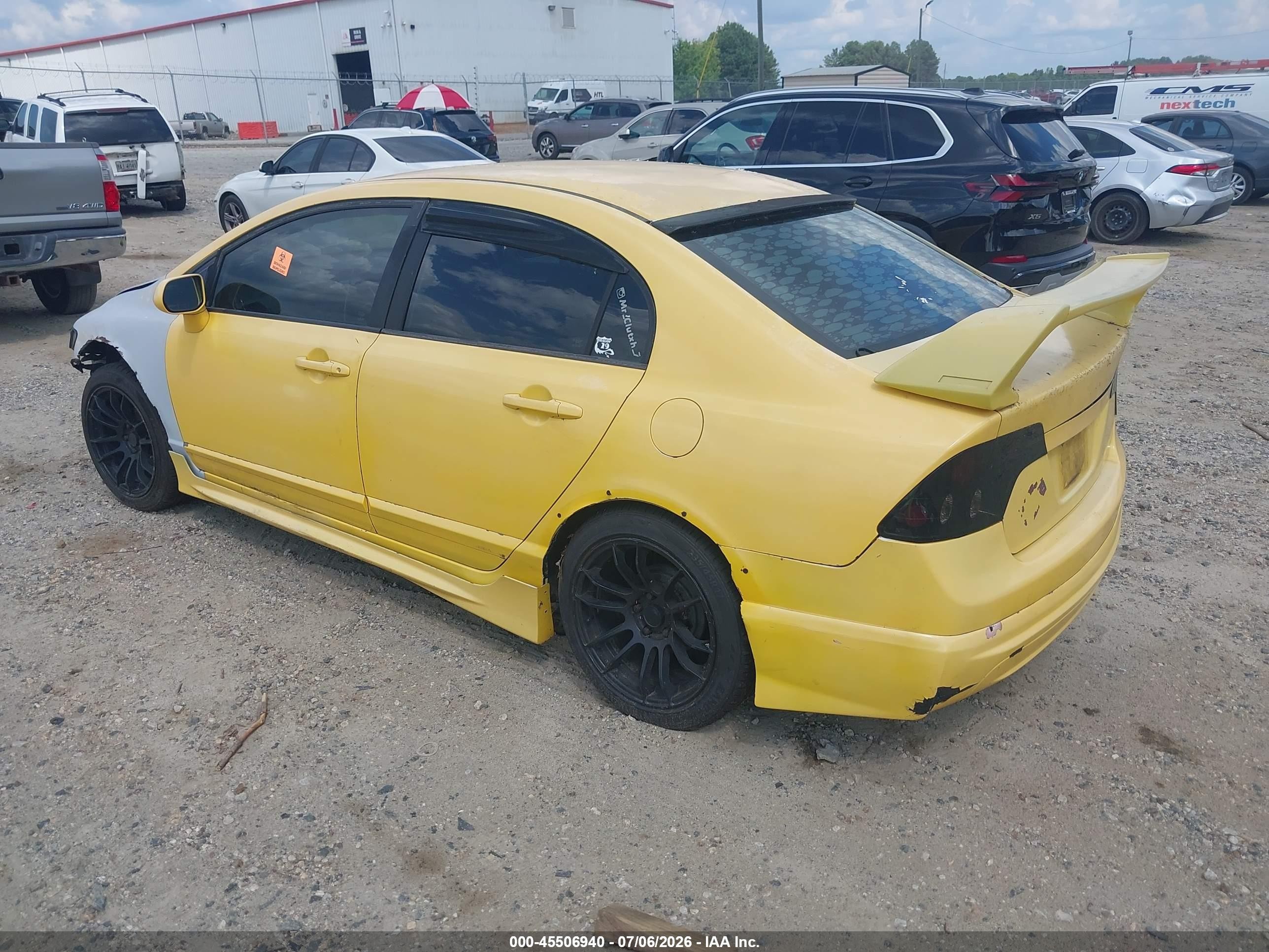 2008 Honda Civic Lx Yellow vin: 2HGFA15508H351131