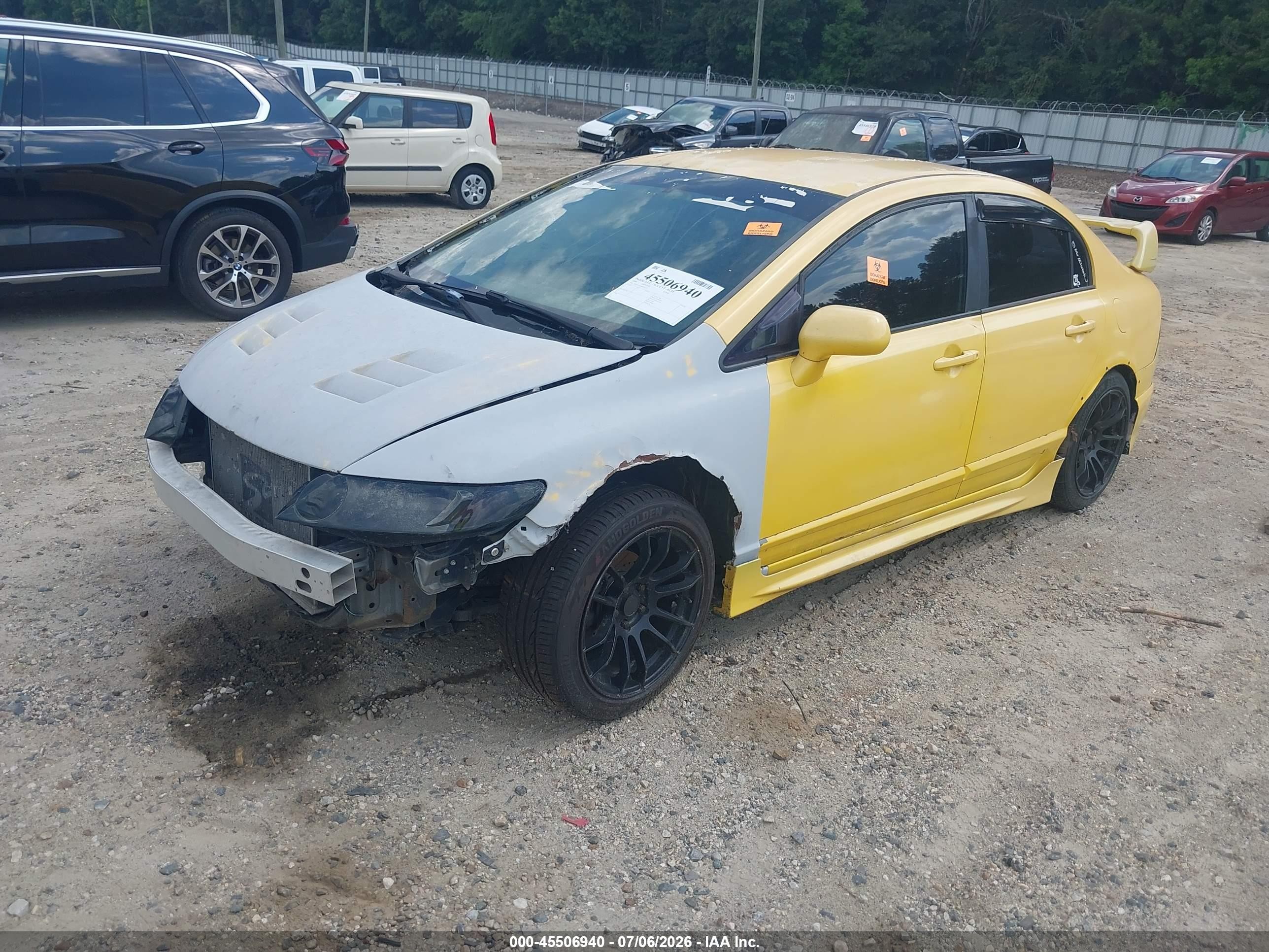 2008 Honda Civic Lx Yellow vin: 2HGFA15508H351131