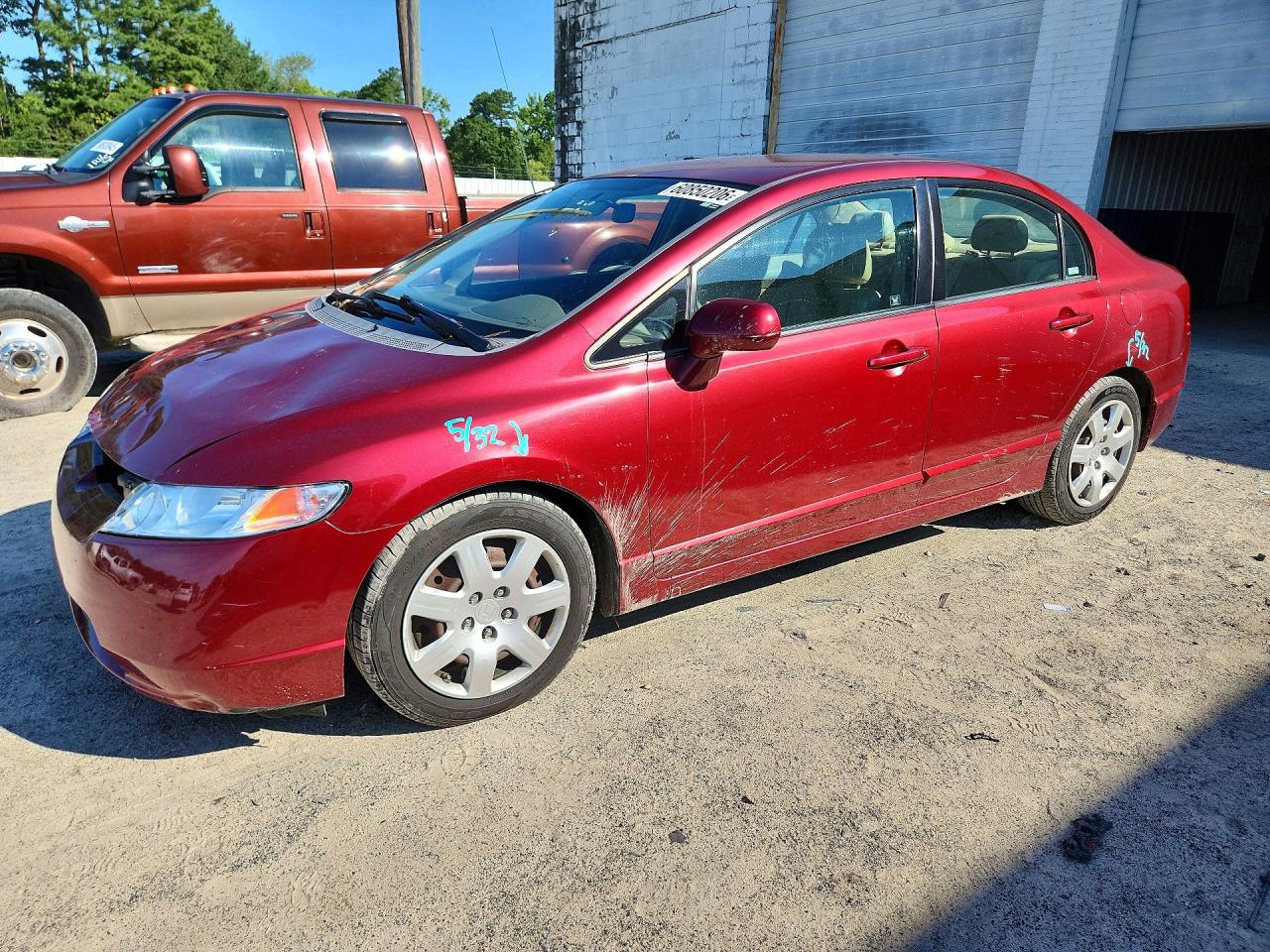 2008 Honda Civic Lx Burgundy vin: 2HGFA15518H501943