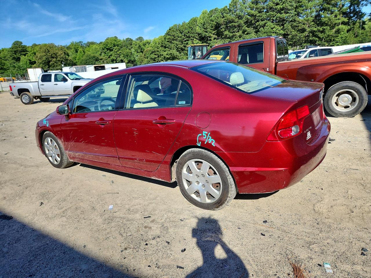 2008 Honda Civic Lx Burgundy vin: 2HGFA15518H501943