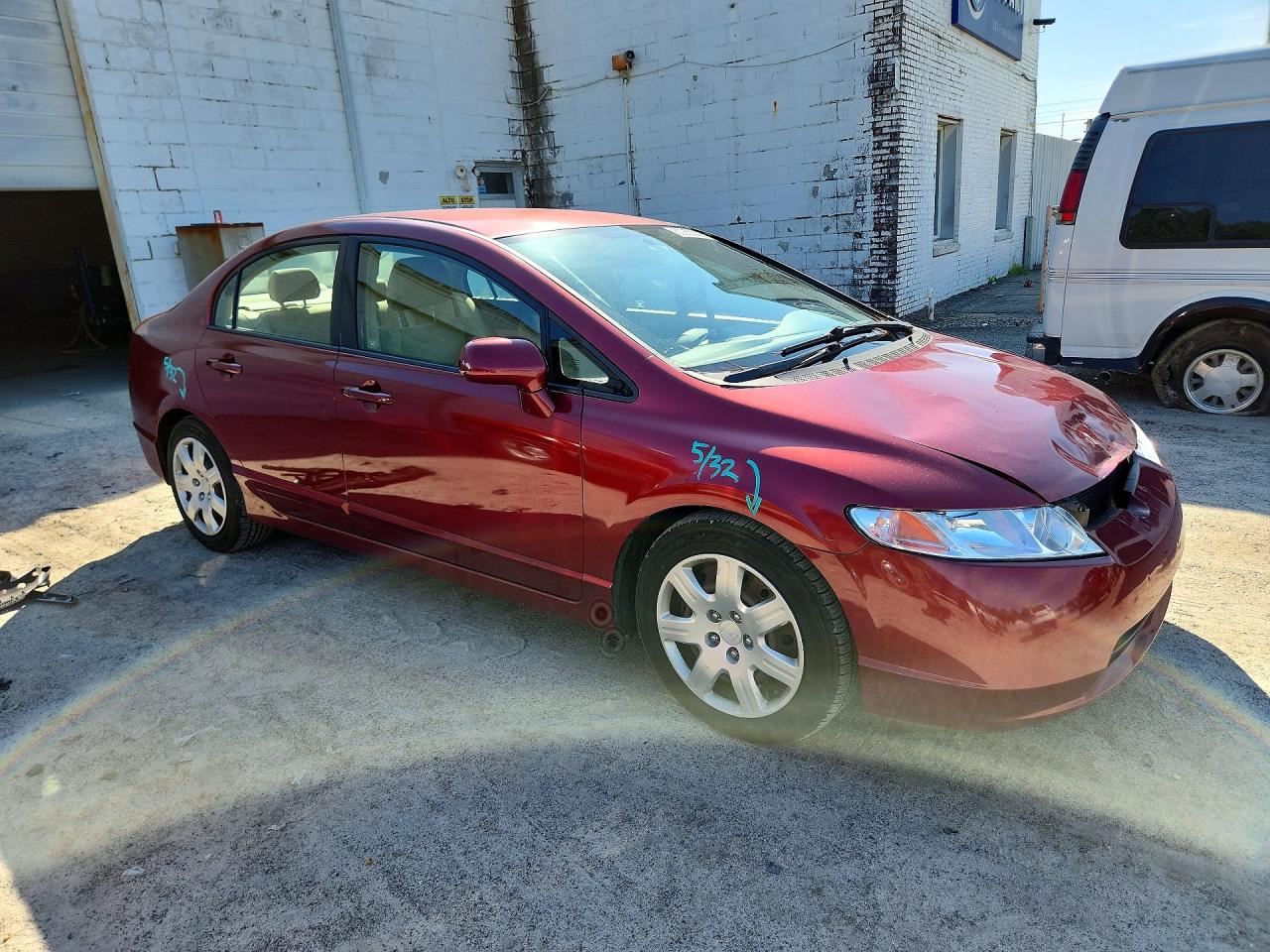 2008 Honda Civic Lx Burgundy vin: 2HGFA15518H501943