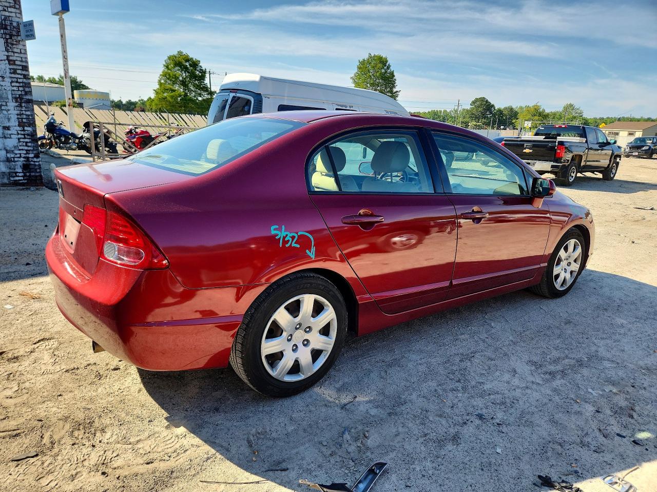 2008 Honda Civic Lx Burgundy vin: 2HGFA15518H501943