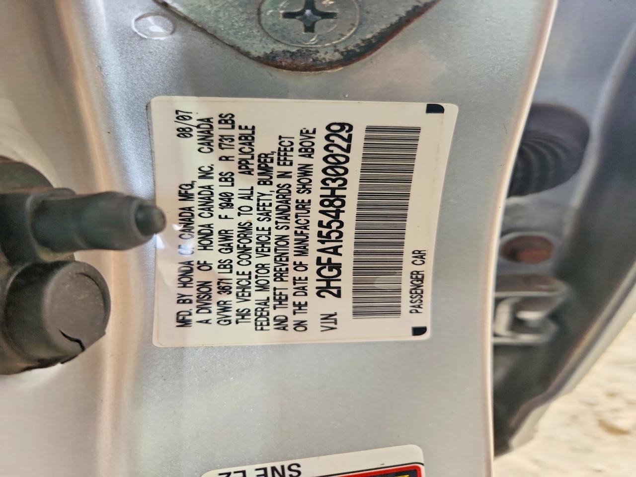 2008 Honda Civic Lx Silver vin: 2HGFA15548H300229