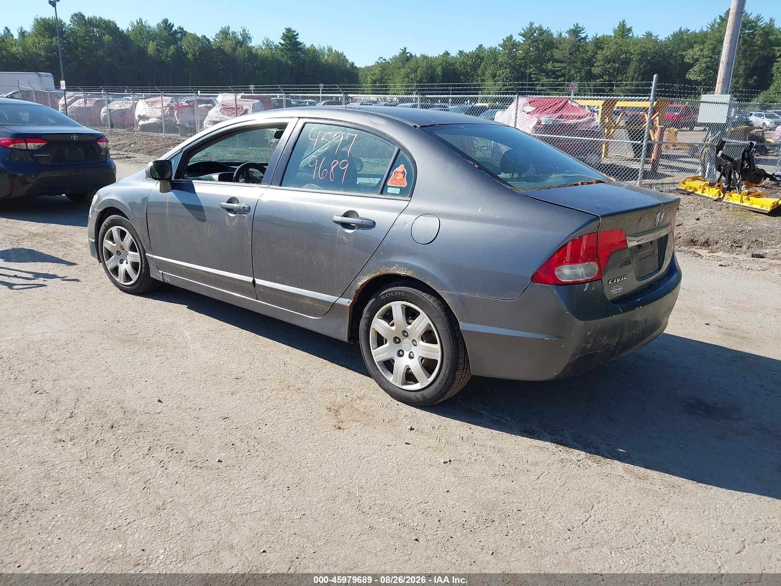 2009 Honda Civic Lx Gray vin: 2HGFA15549H338352