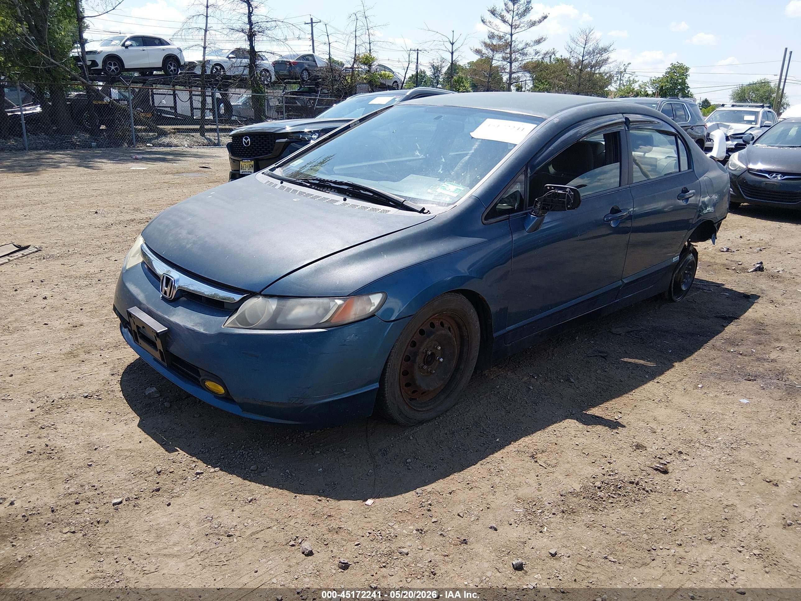 2007 Honda Civic Lx Blue vin: 2HGFA15577H506126