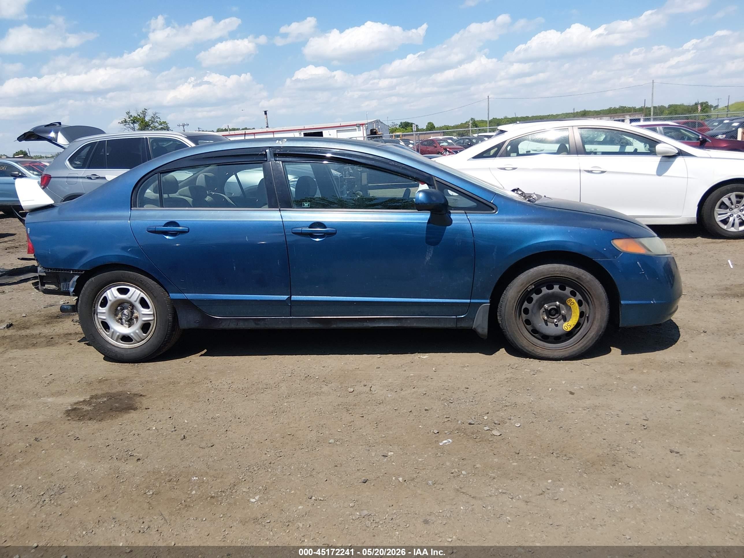 2007 Honda Civic Lx Blue vin: 2HGFA15577H506126
