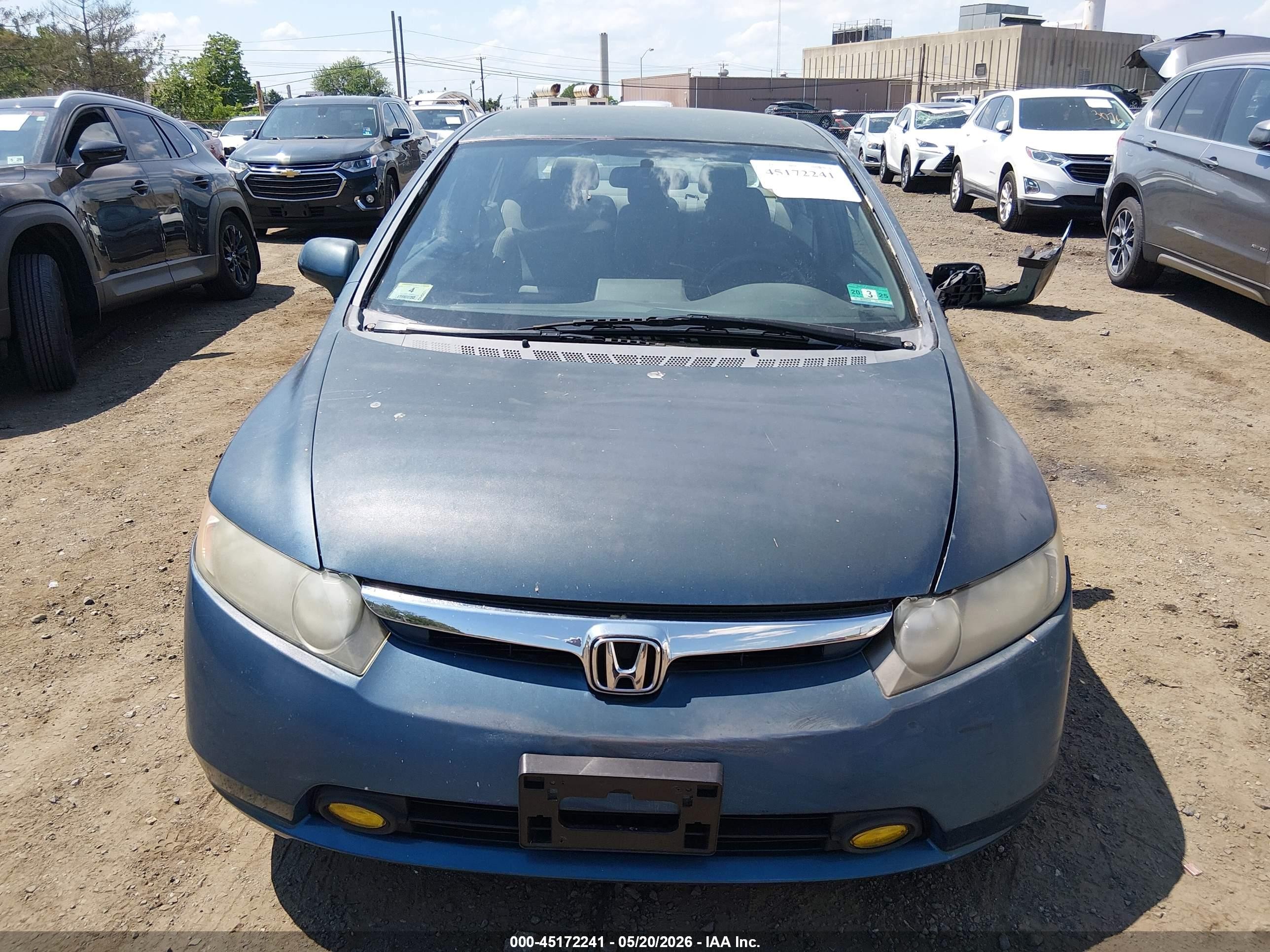 2007 Honda Civic Lx Blue vin: 2HGFA15577H506126