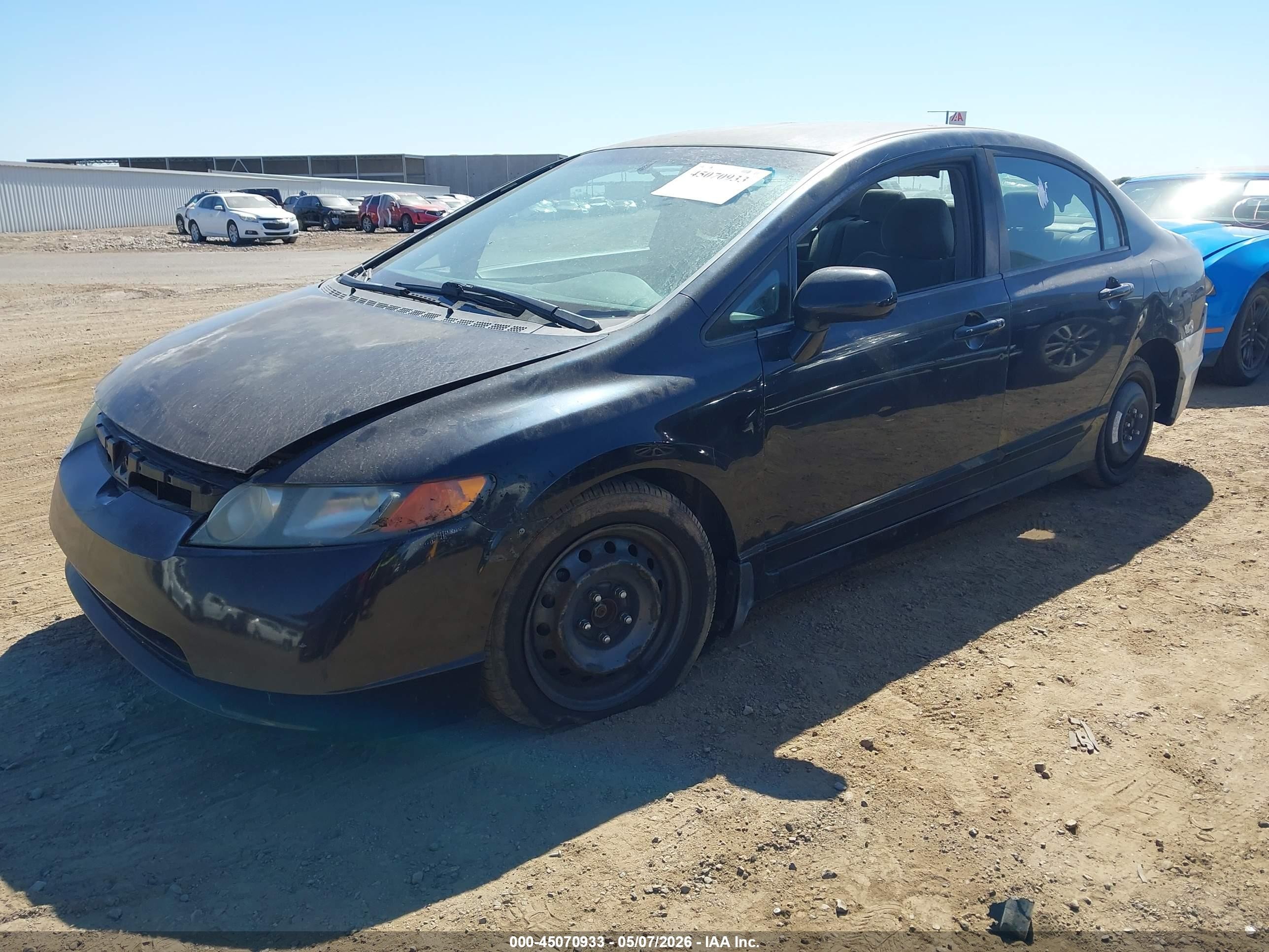 2007 Honda Civic Lx Black vin: 2HGFA15597H304498